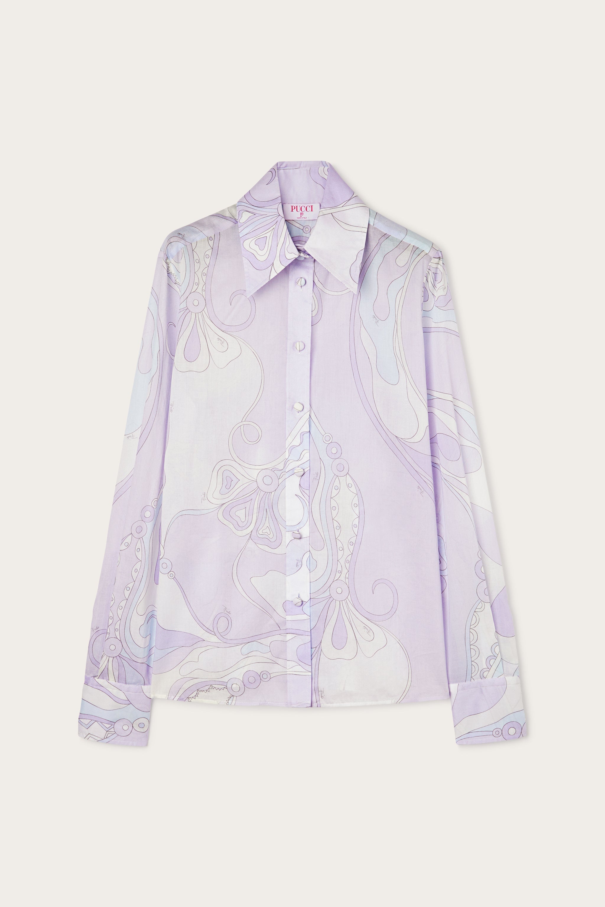 Orchidee Print Cotton Shirt
 WOMAN Pucci