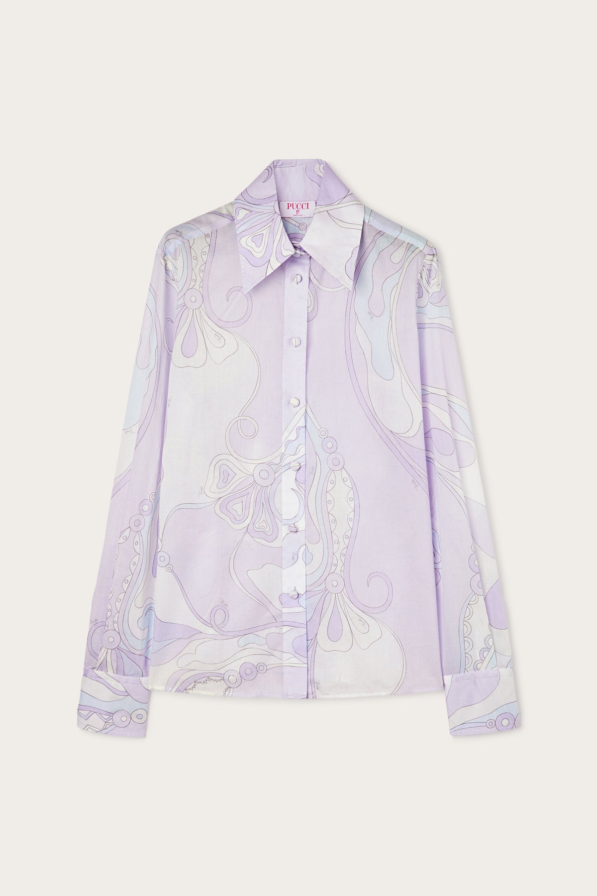 Orchidee Print Cotton Shirt
 WOMAN Pucci