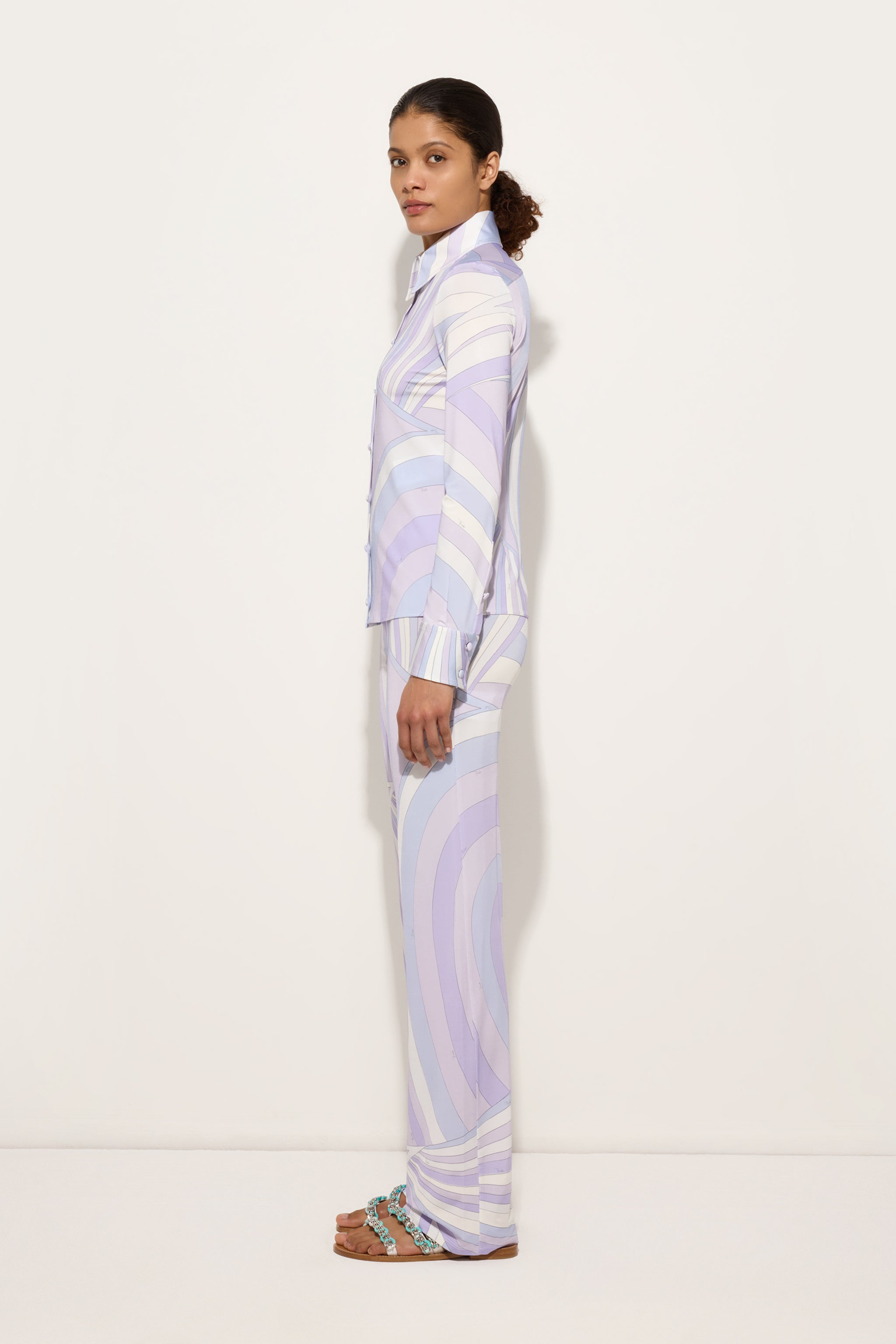 Iride Print Satin Jersey Shirt
 WOMAN Pucci