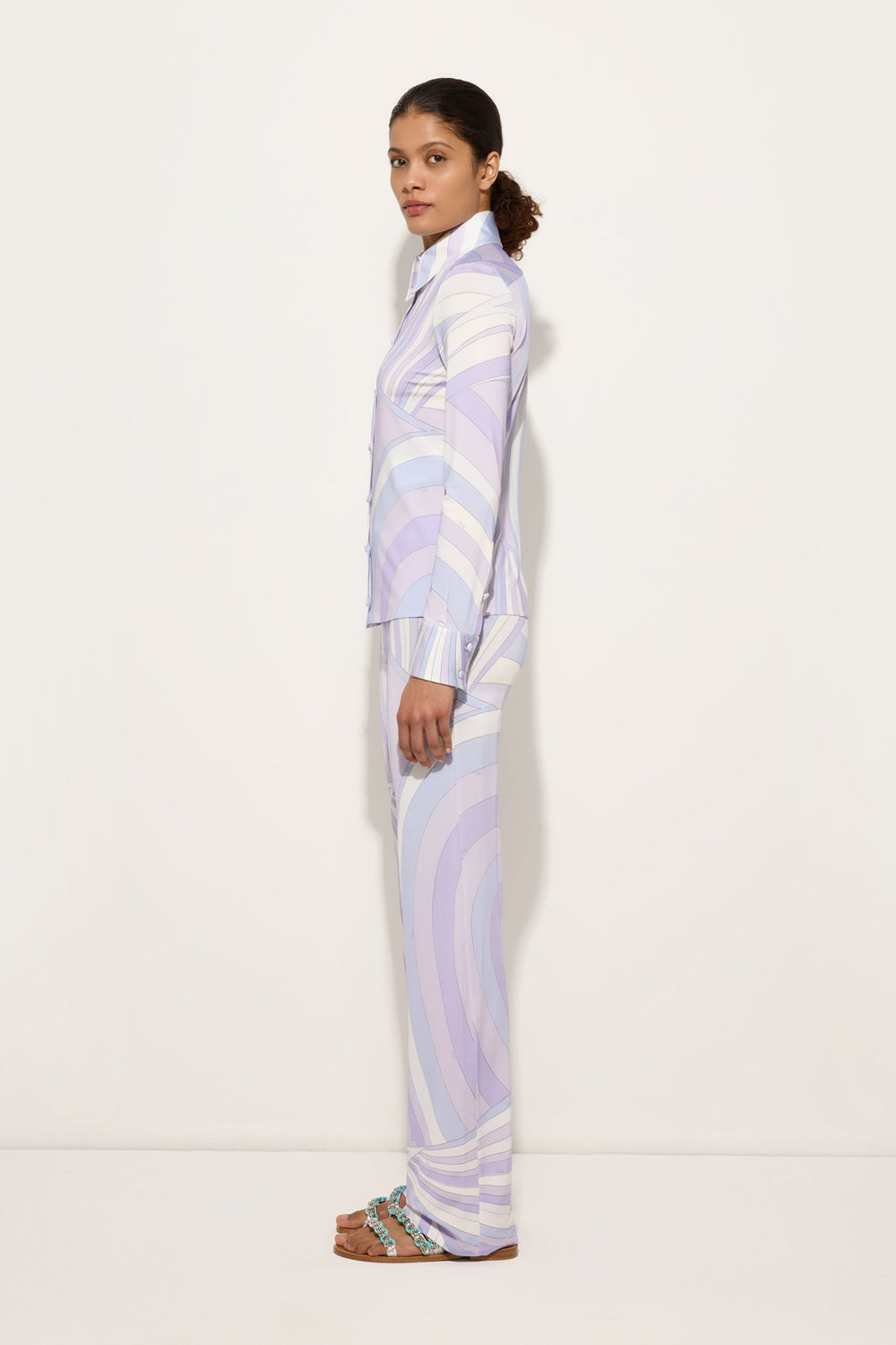 Iride Print Satin Jersey Shirt
 WOMAN Pucci