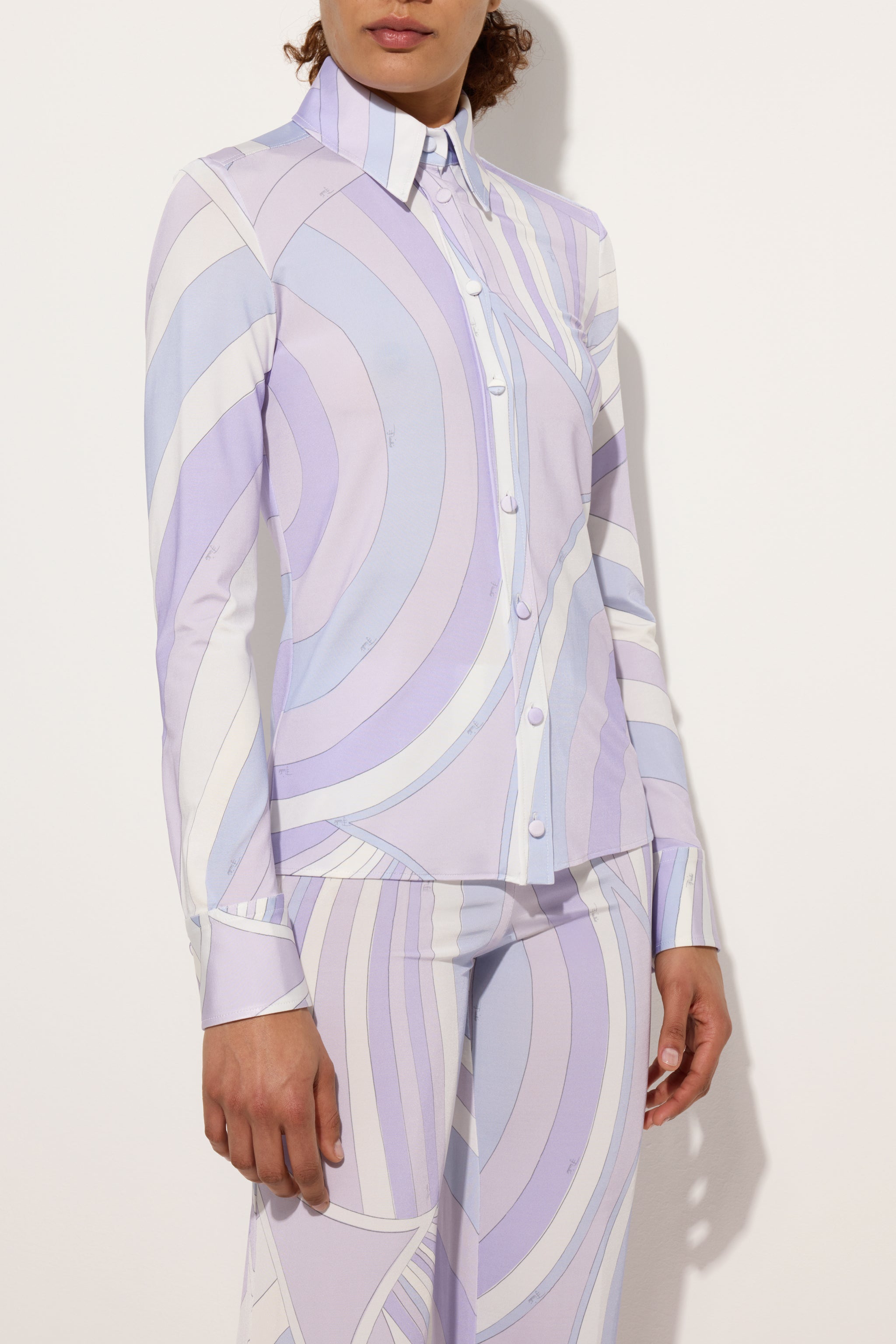 Iride Print Satin Jersey Shirt
 WOMAN Pucci