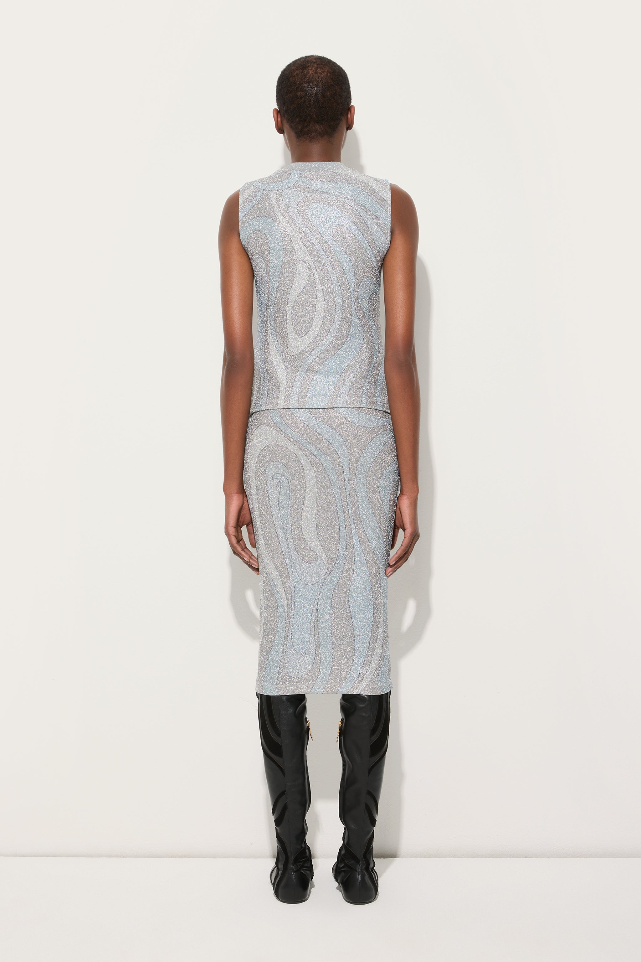 Marmo Print Lamé Jersey Top
 WOMAN Pucci