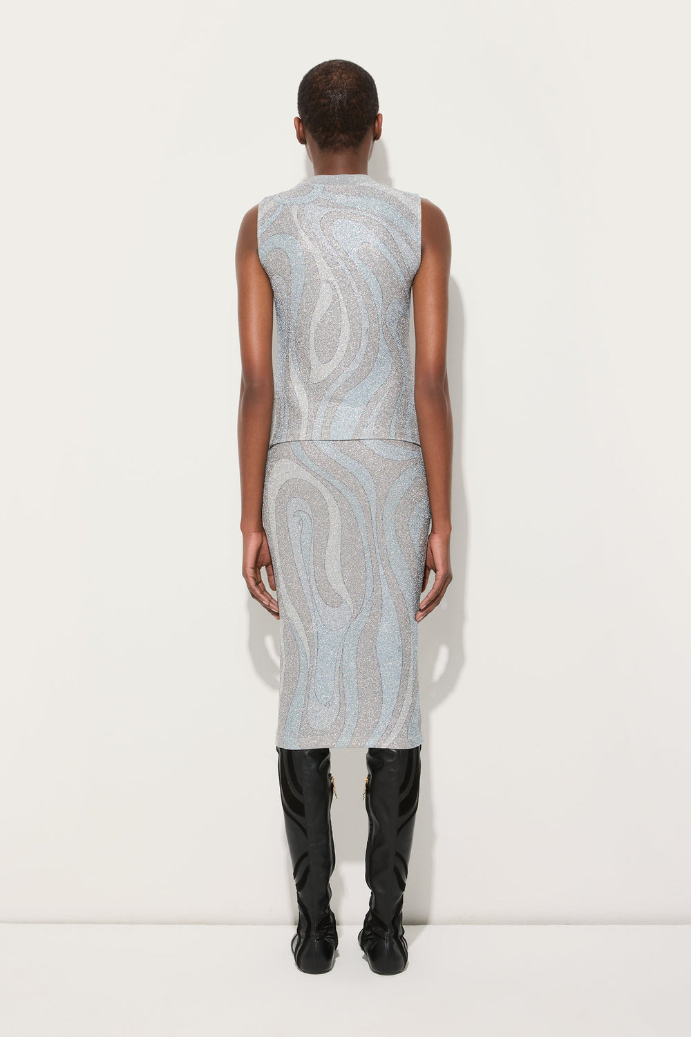 Marmo Print Lamé Jersey Top
 WOMAN Pucci