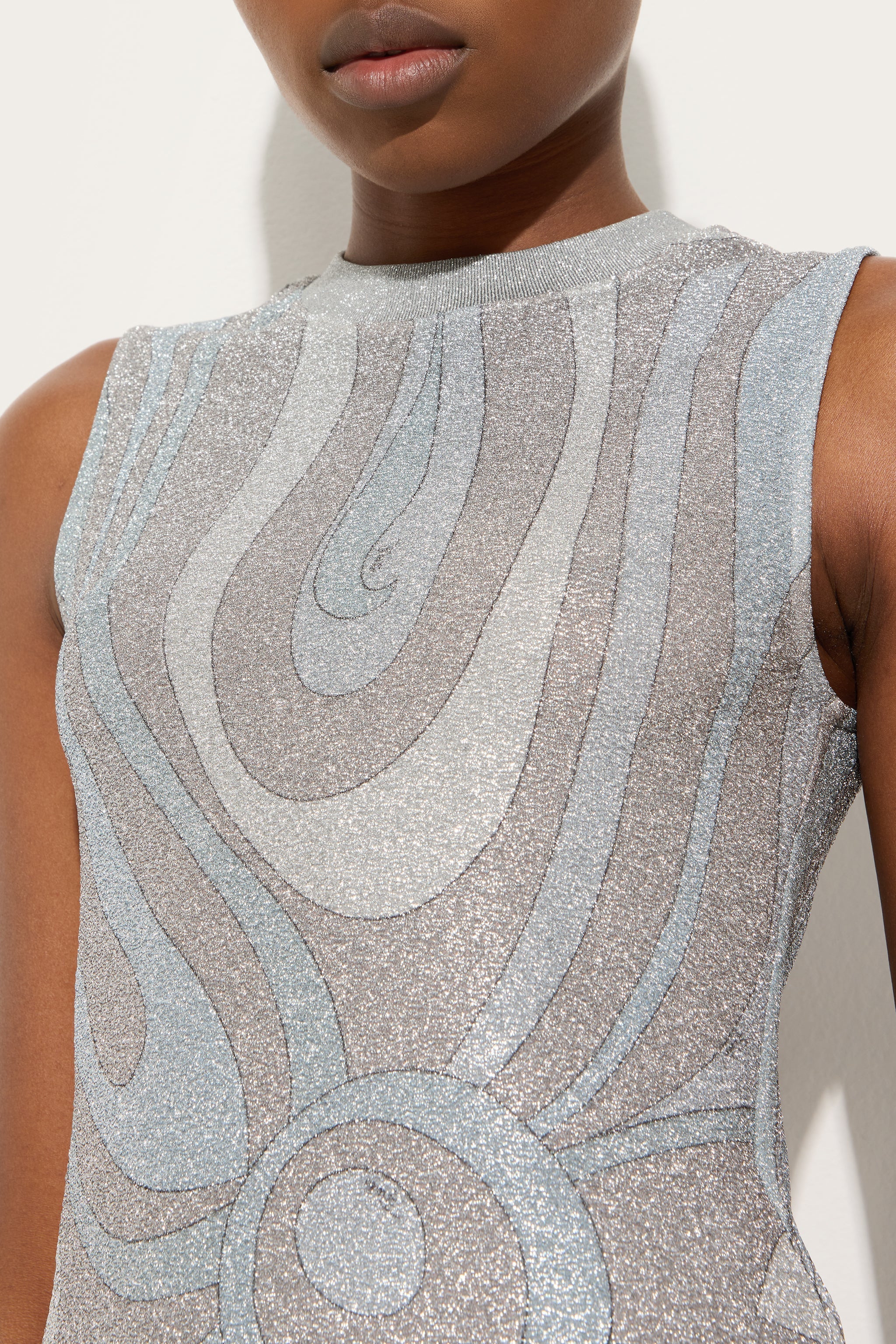 Marmo Print Lamé Jersey Top
 WOMAN Pucci