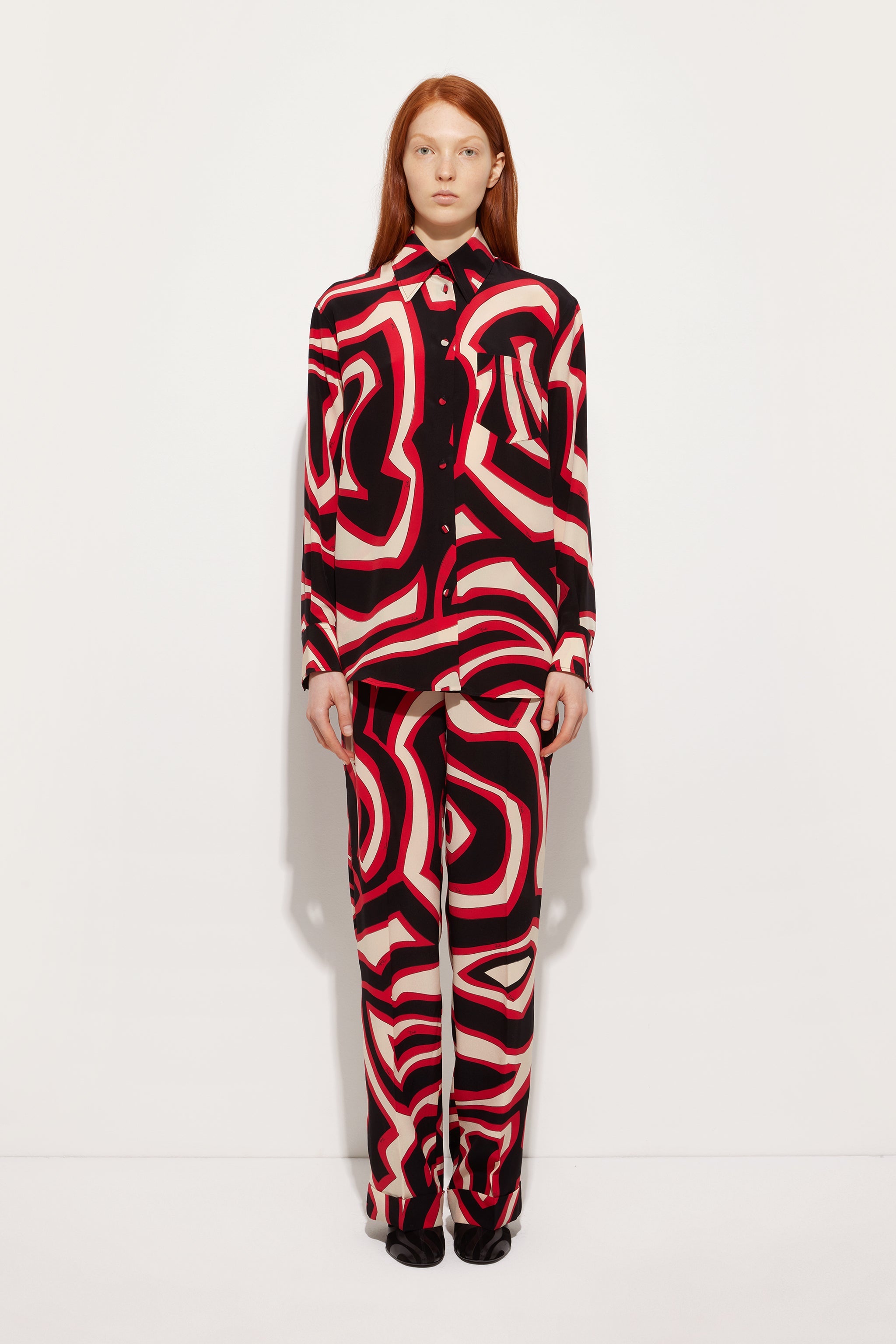 Labirinto Print Silk Pajama Trousers
 WOMAN Pucci
