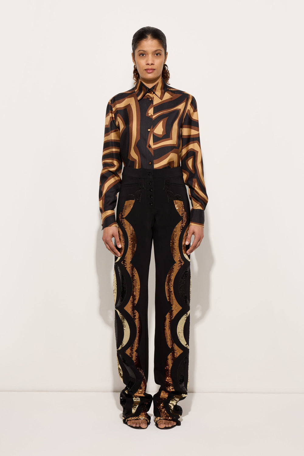 Embroidered Straight-Leg Pants
 WOMAN Pucci