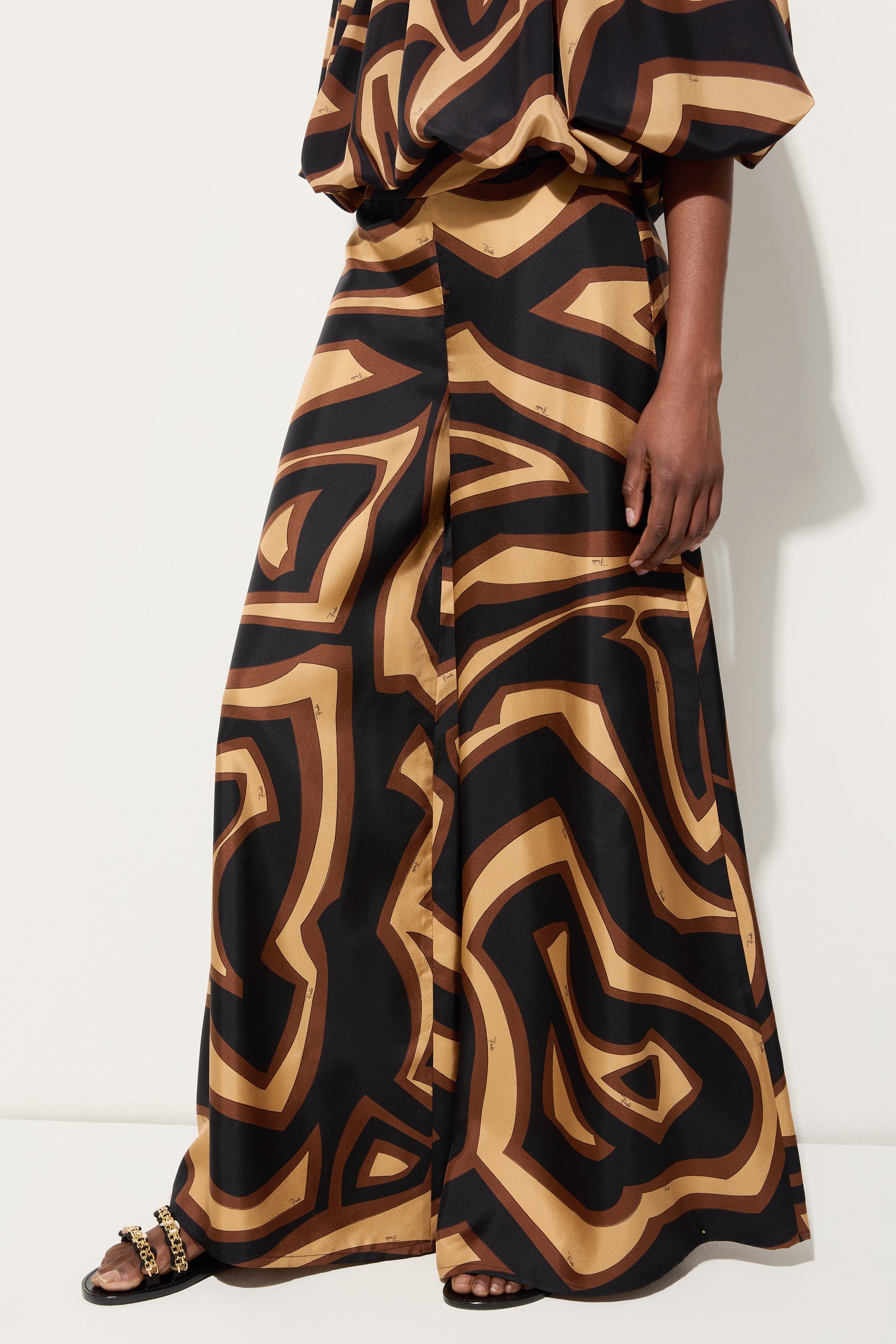 Labirinto Print Silk Trousers
 WOMAN Pucci