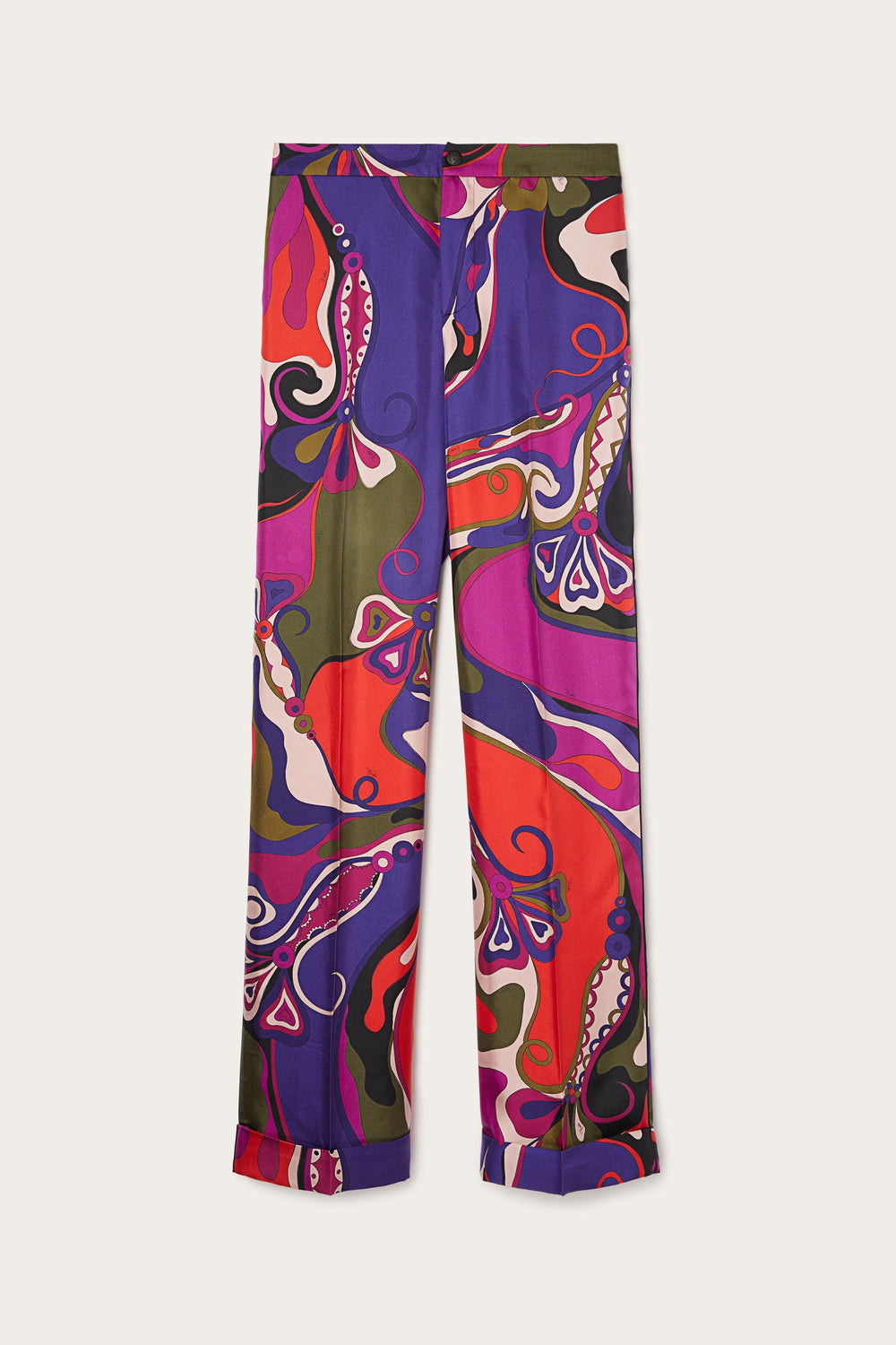 Orchidee Print Silk Pajama Trousers
 WOMAN Pucci