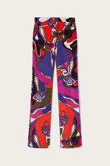 Orchidee Print Straight Velvet Pants
 WOMAN Pucci