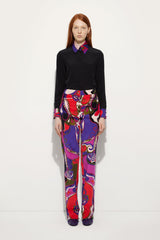 Orchidee Print Straight Velvet Pants
 WOMAN Pucci