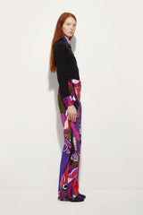 Orchidee Print Straight Velvet Pants
 WOMAN Pucci