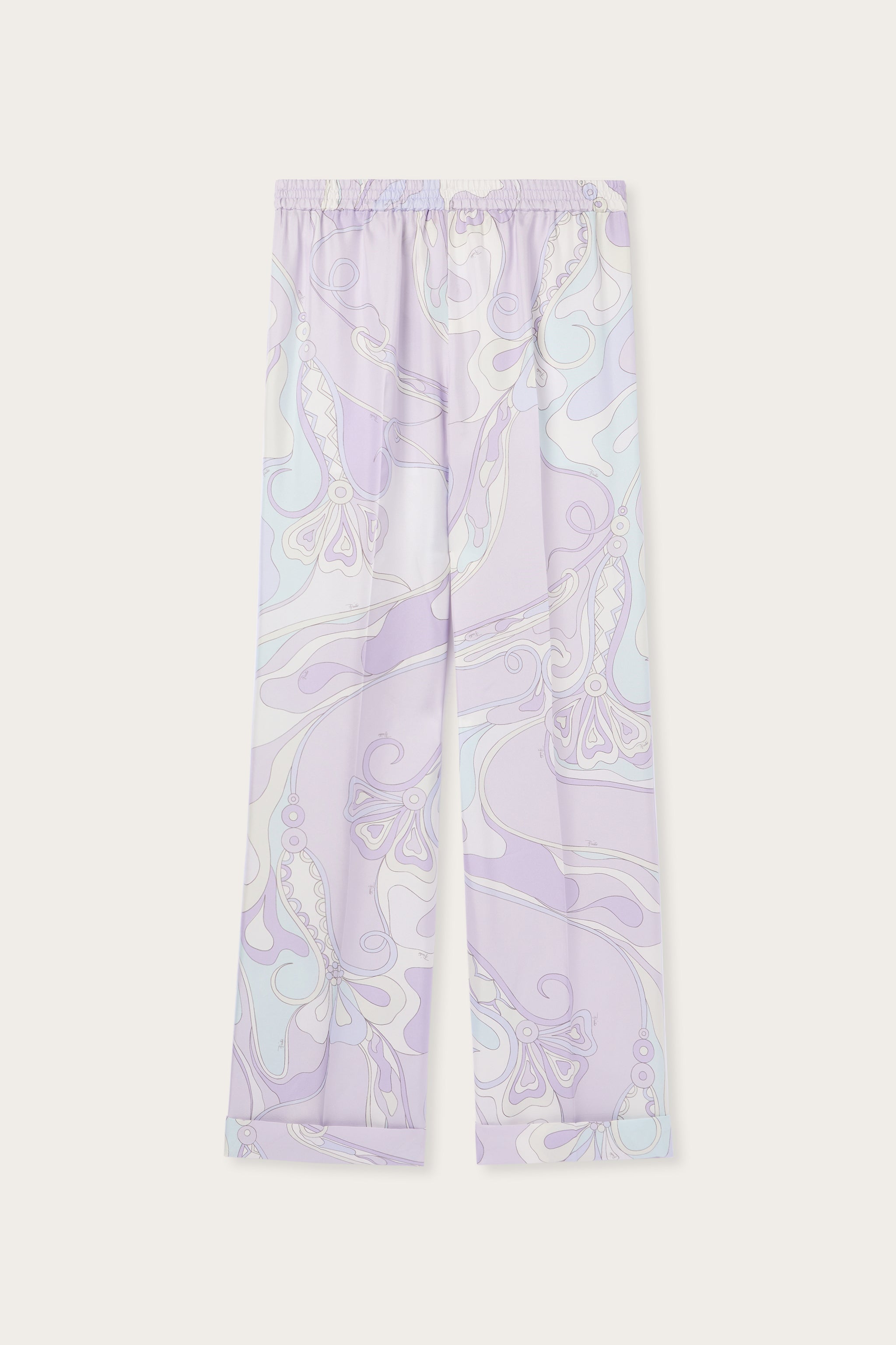 Orchidee Print Silk Pajama Trousers
 WOMAN Pucci
