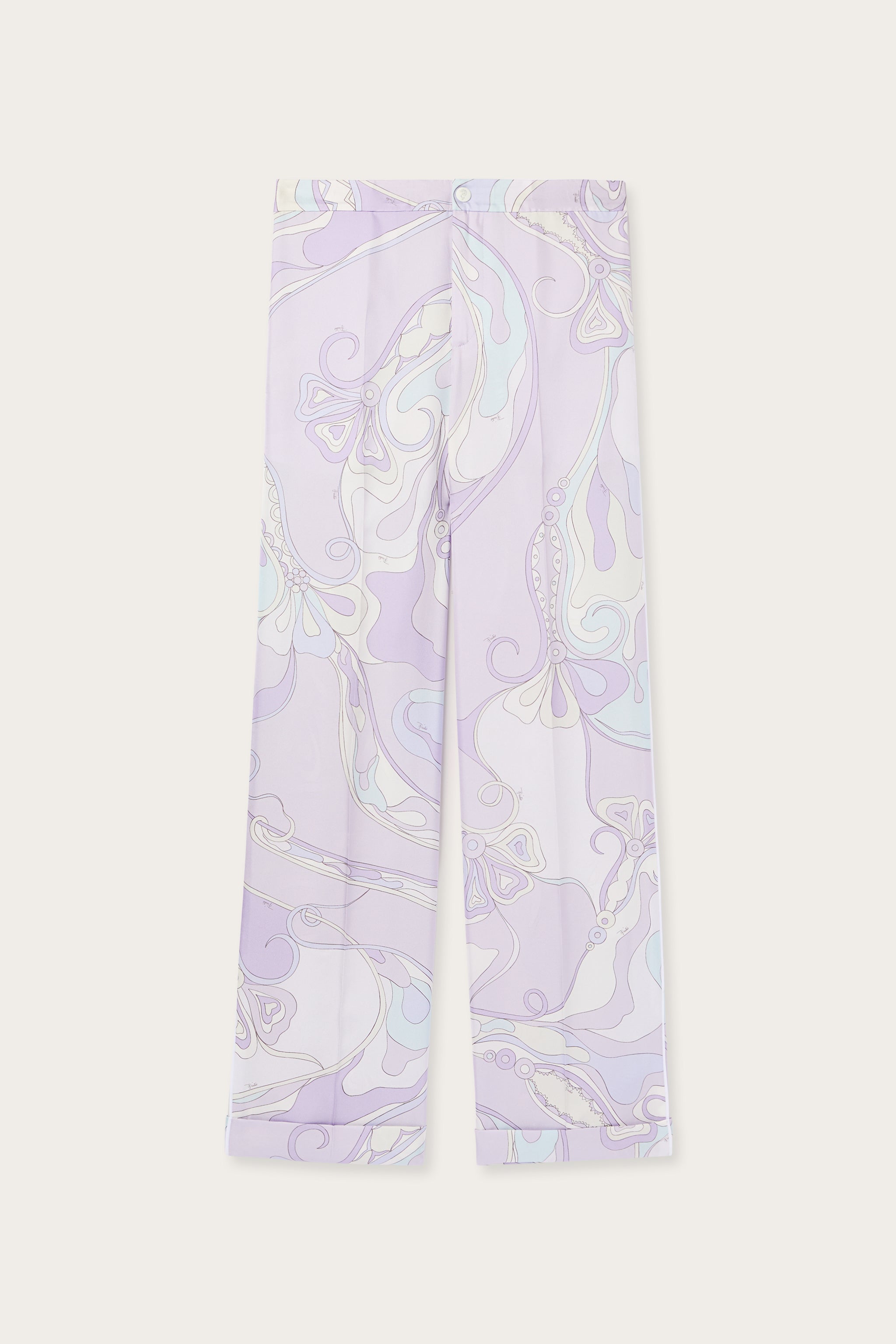 Orchidee Print Silk Pajama Trousers
 WOMAN Pucci
