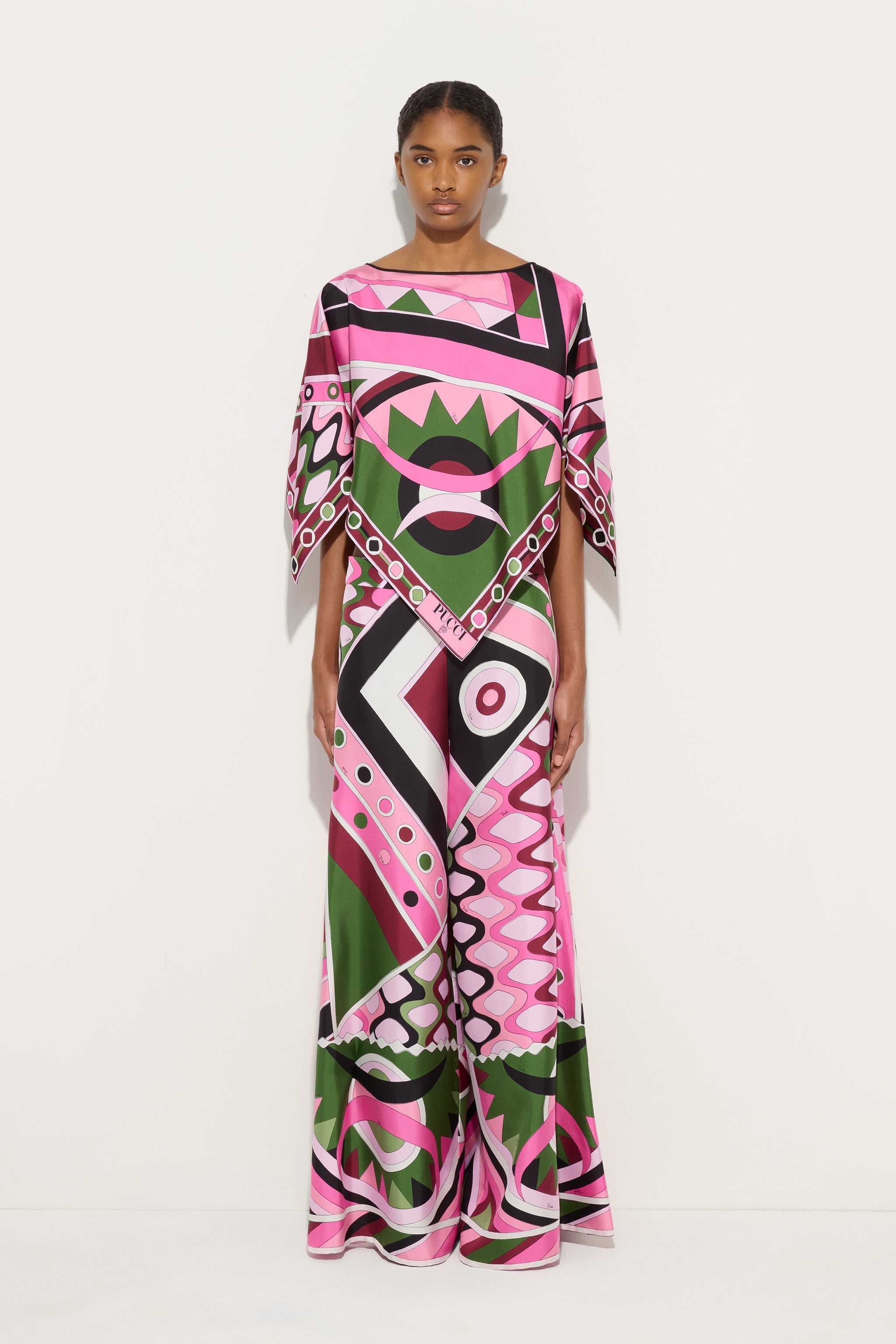 Vivara Print Wide Leg Silk Pants
 WOMAN Pucci