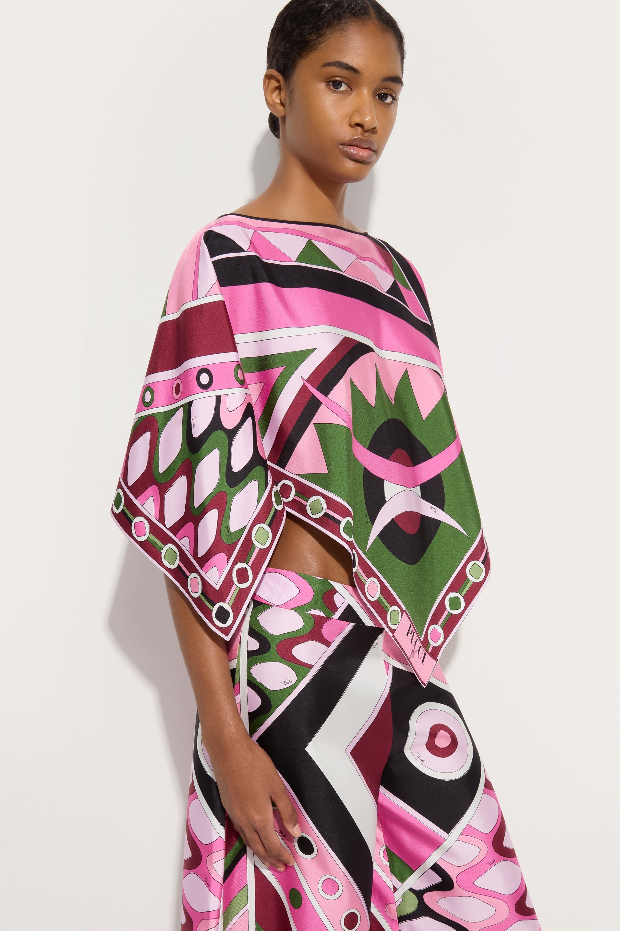 Vivara Print Wide Leg Silk Pants
 WOMAN Pucci