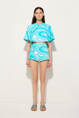 Marmo Print Cotton Shorts
 WOMAN Pucci