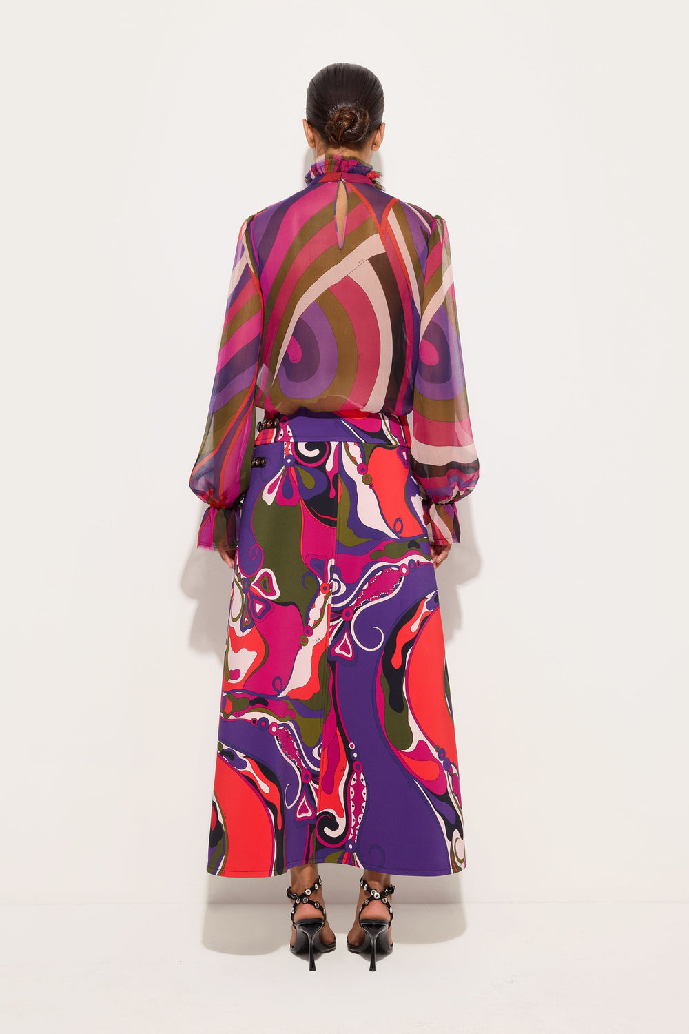Orchidee Print Midi Skirt
 WOMAN Pucci