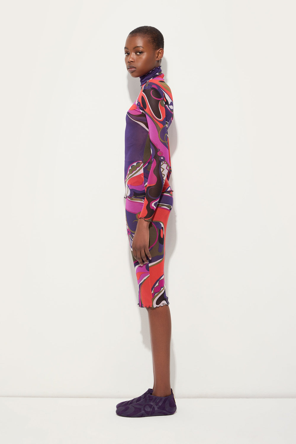 Orchidee Print Midi Skirt in Tulle
 WOMAN Pucci