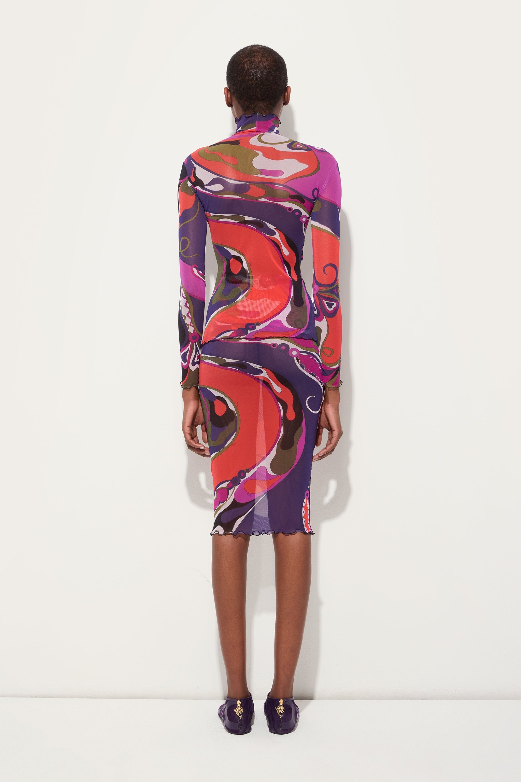 Orchidee Print Midi Skirt in Tulle
 WOMAN Pucci