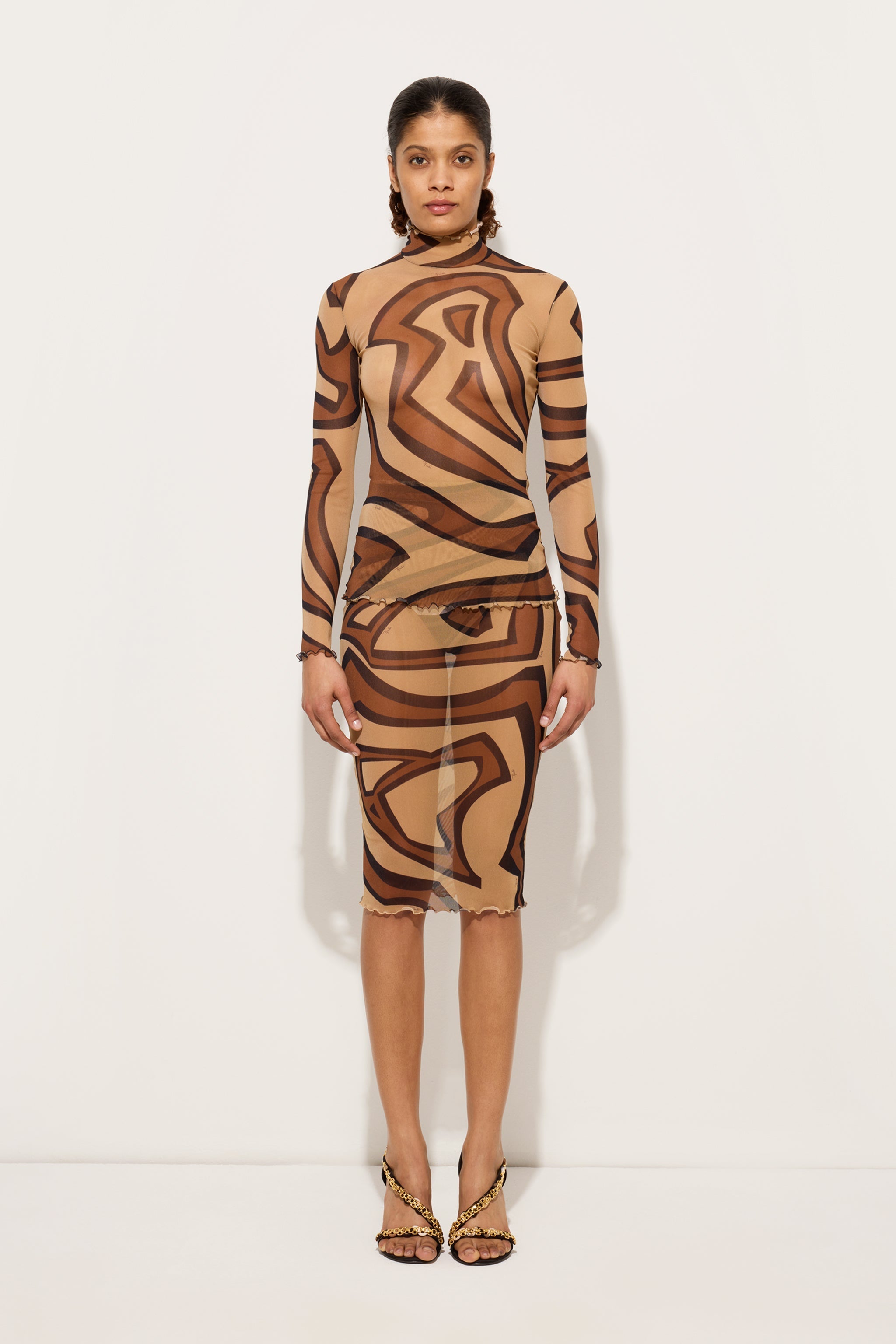 Labirinto Print Midi Skirt in Tulle
 WOMAN Pucci