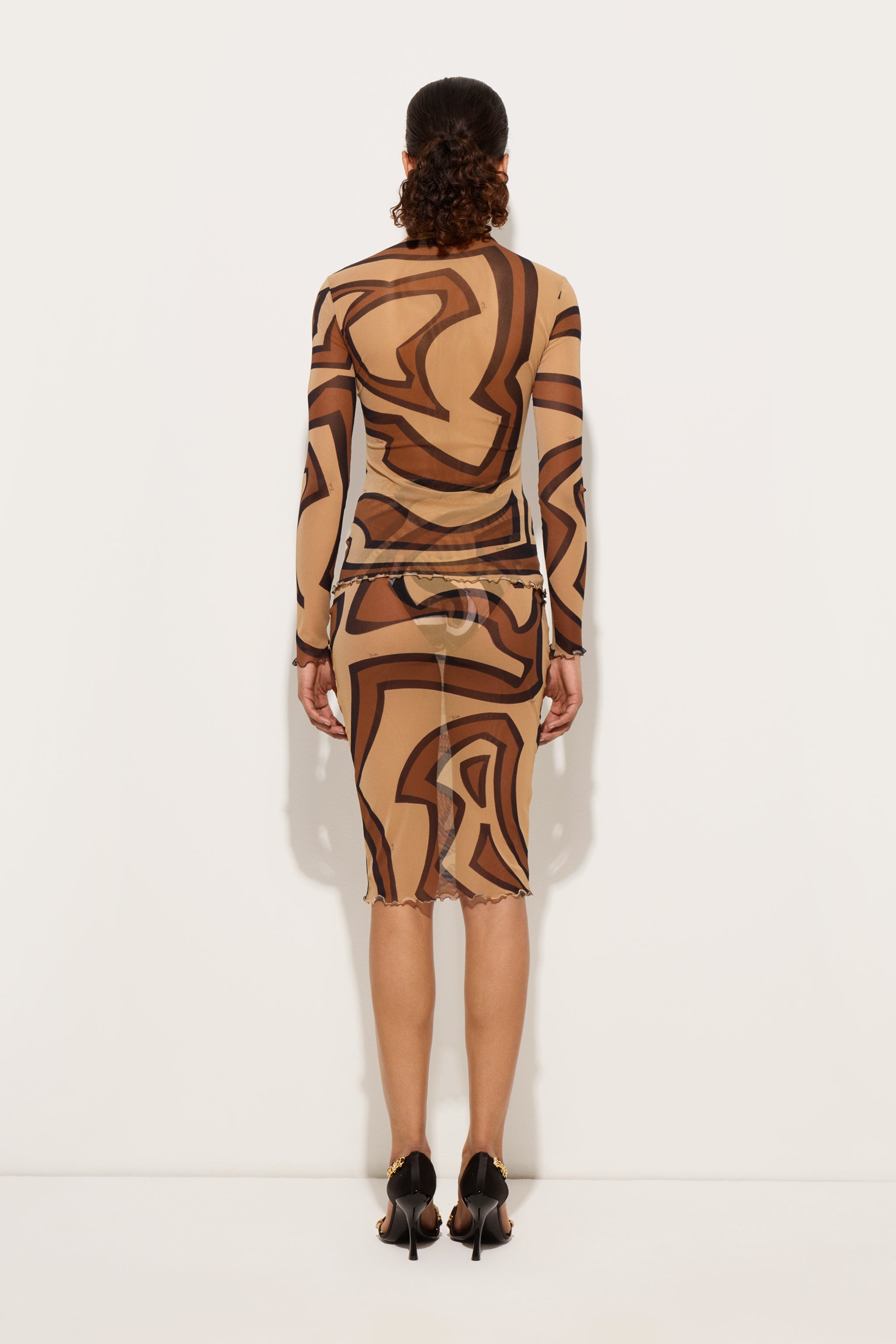 Labirinto Print Midi Skirt in Tulle
 WOMAN Pucci