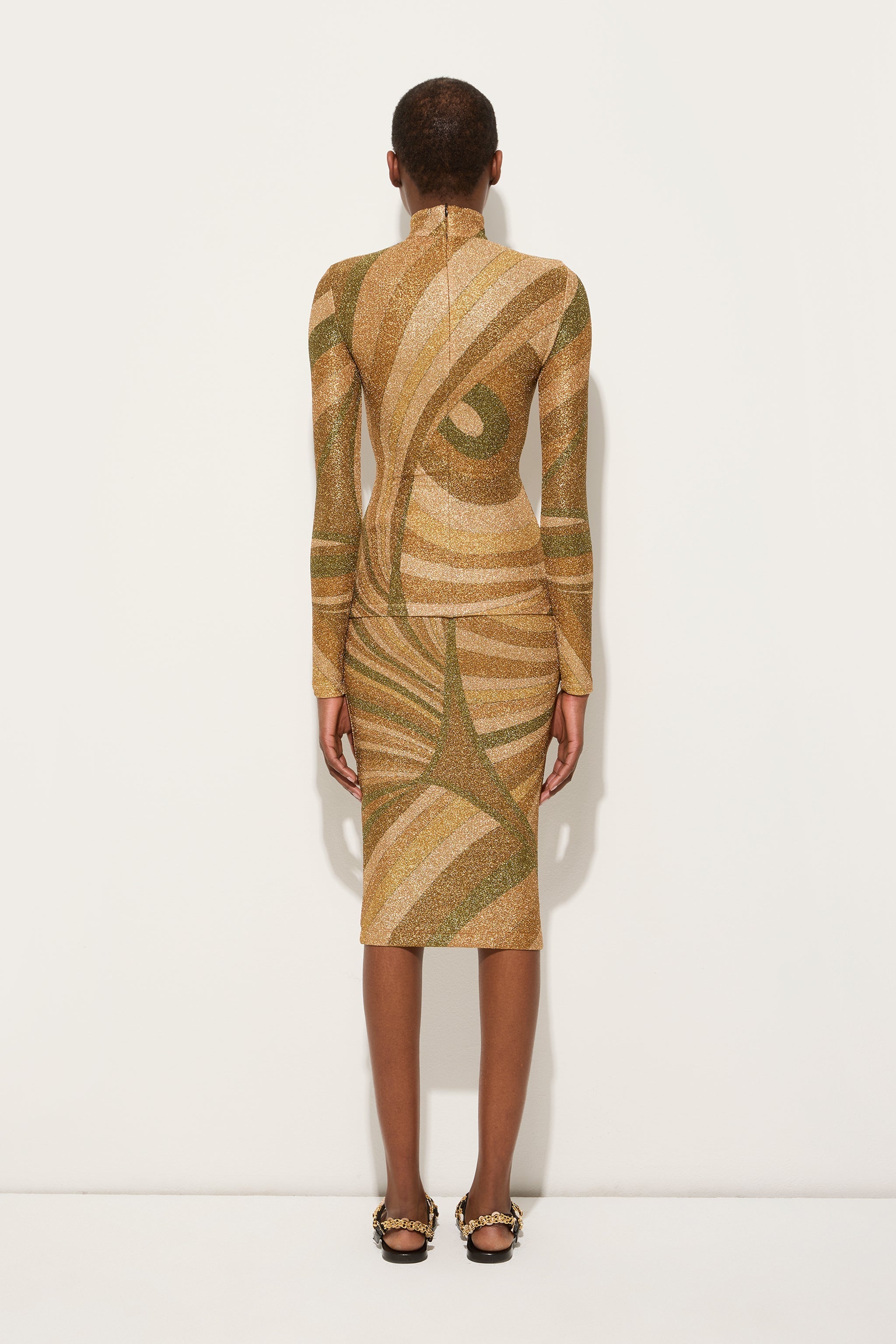 Iride Print Lamé Jersey Midi Skirt
 WOMAN Pucci
