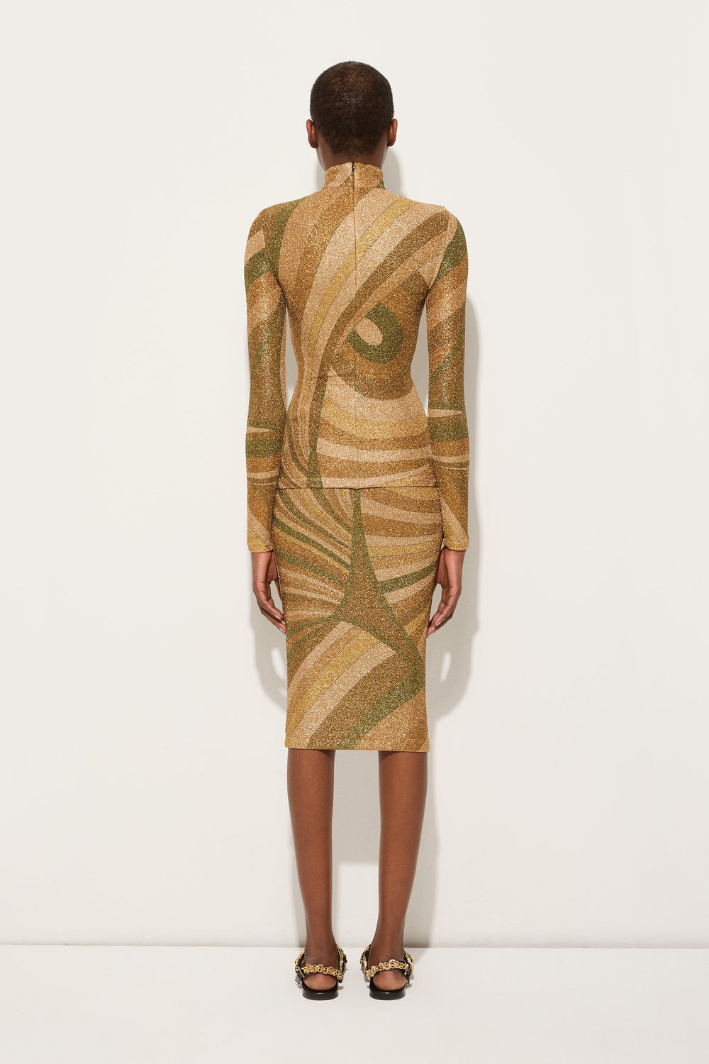 Iride Print Lamé Jersey Midi Skirt
 WOMAN Pucci