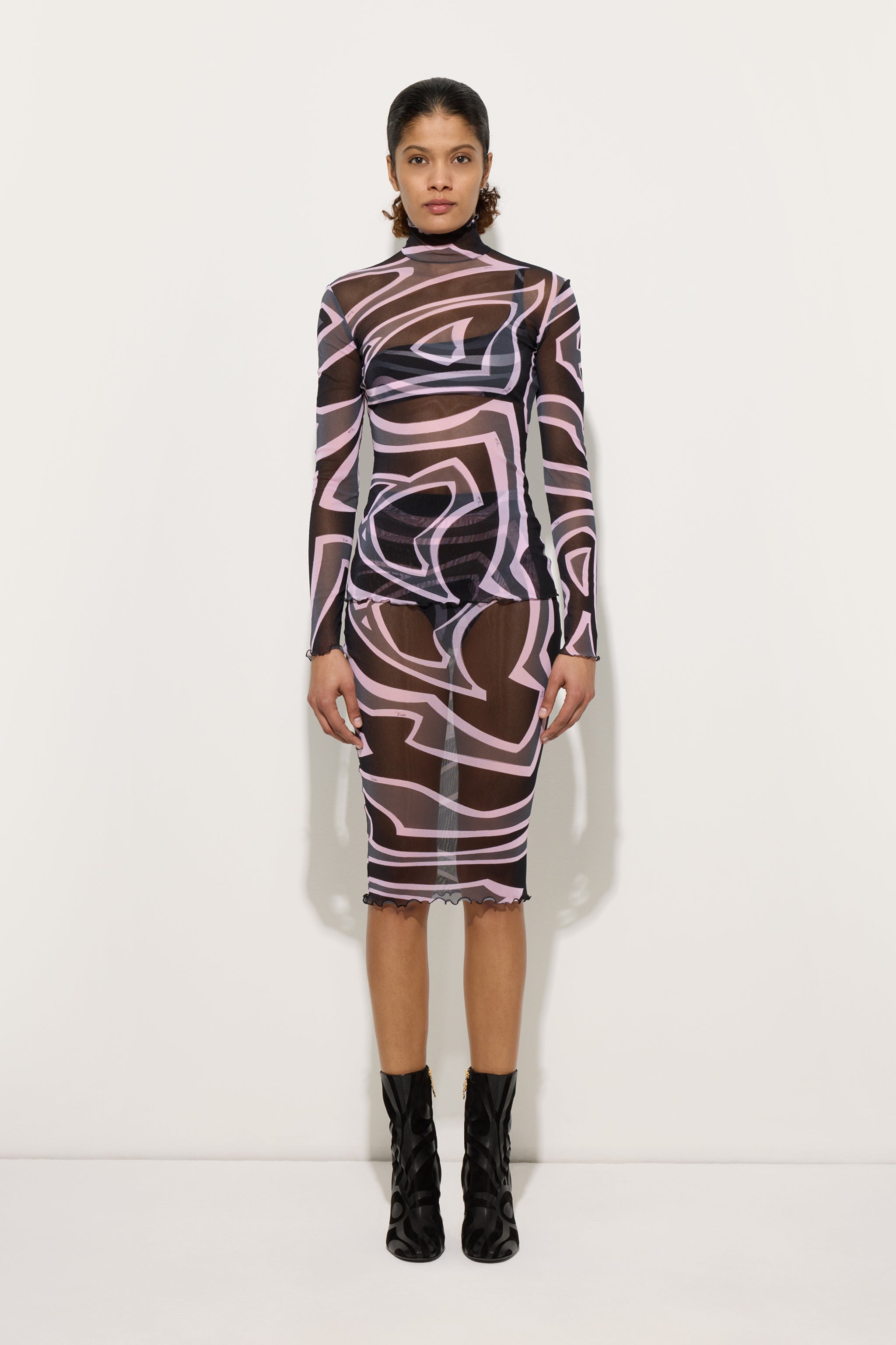 Labirinto Print Midi Skirt in tulle
 WOMAN Pucci