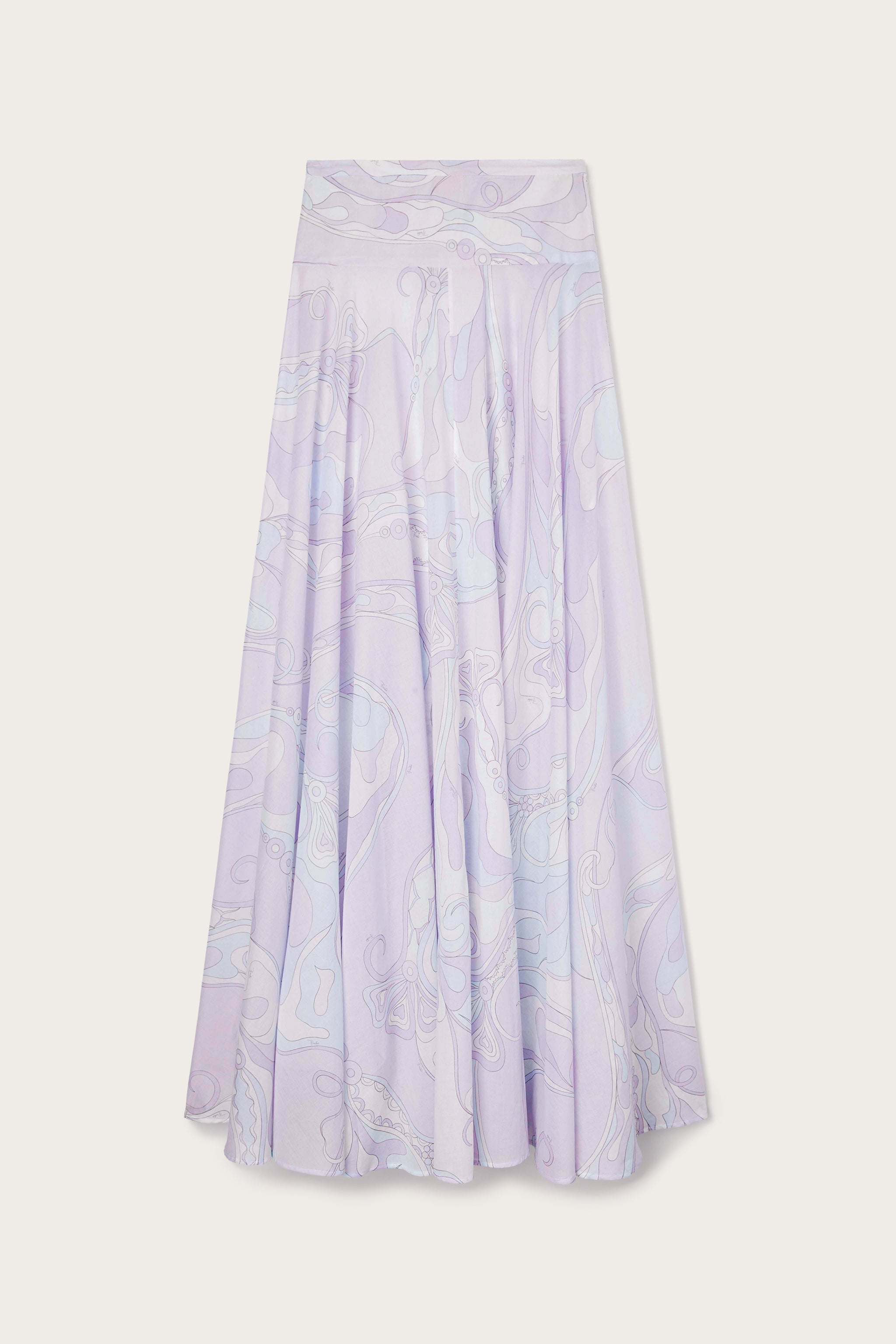 Orchidee Print Long Cotton Skirt
 WOMAN Pucci