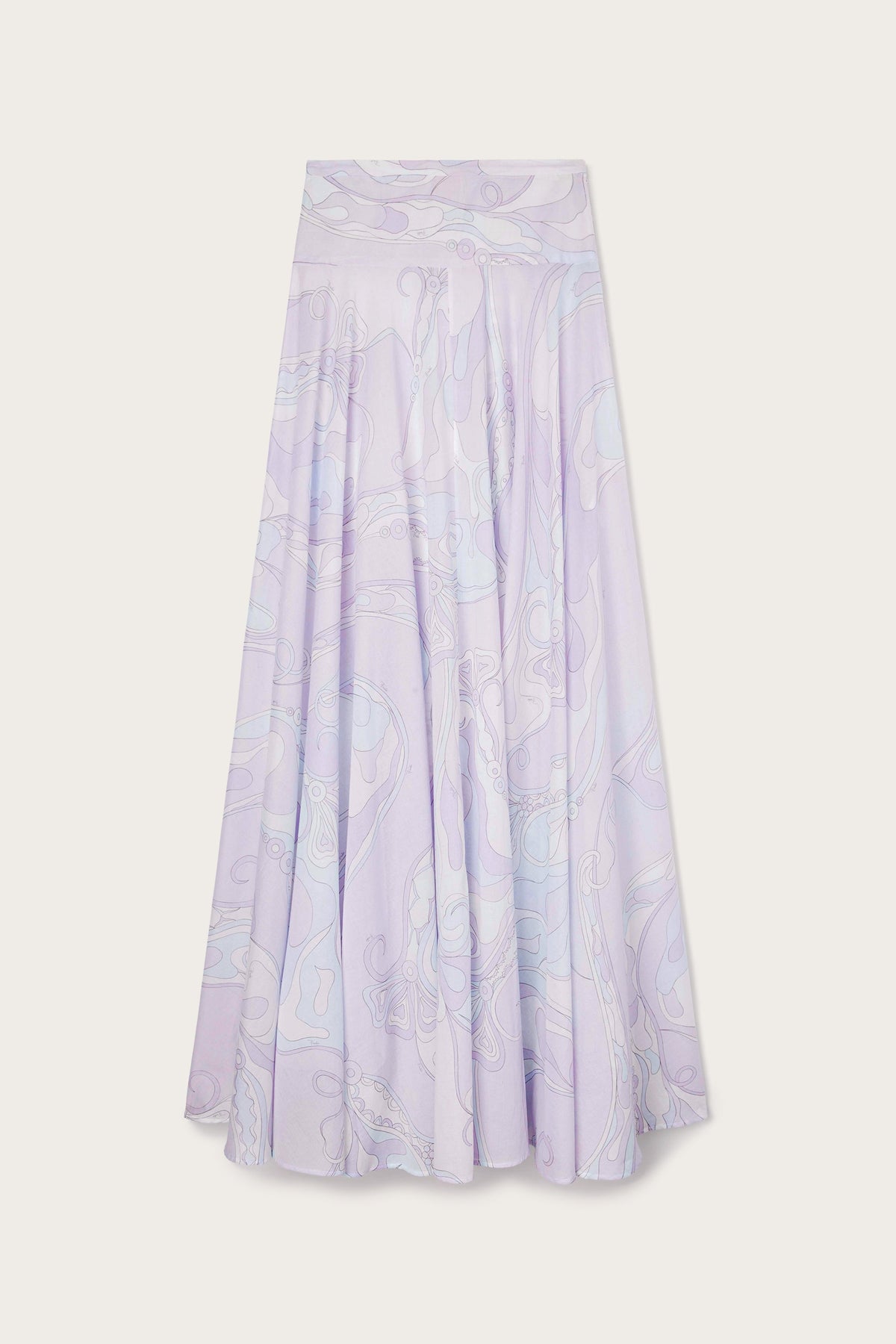 Orchidee Print Long Cotton Skirt
 WOMAN Pucci