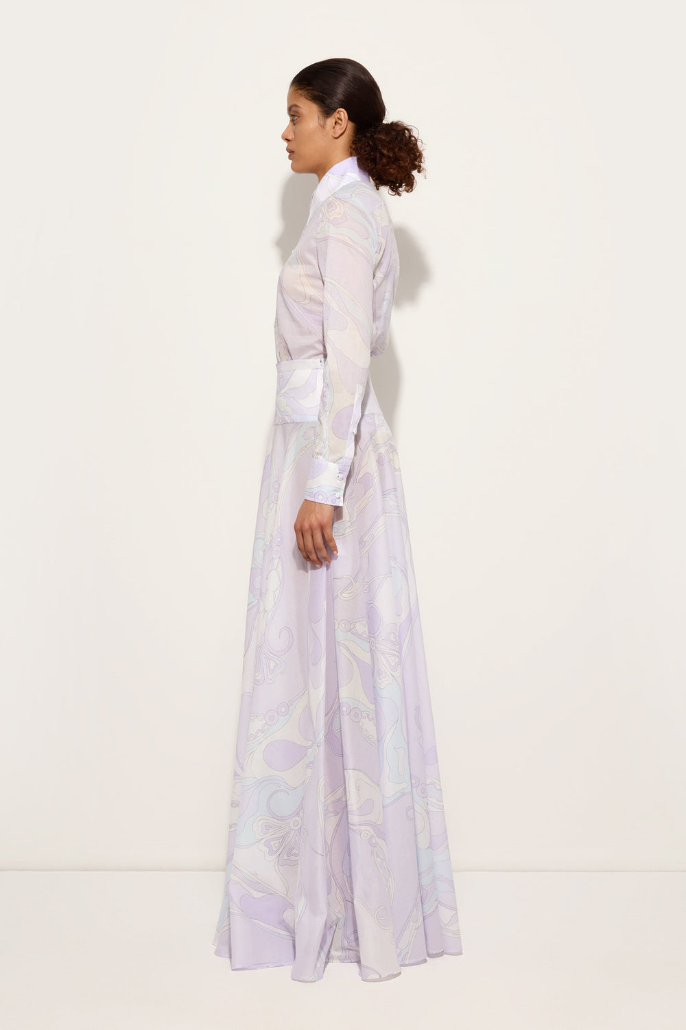 Orchidee Print Long Cotton Skirt
 WOMAN Pucci