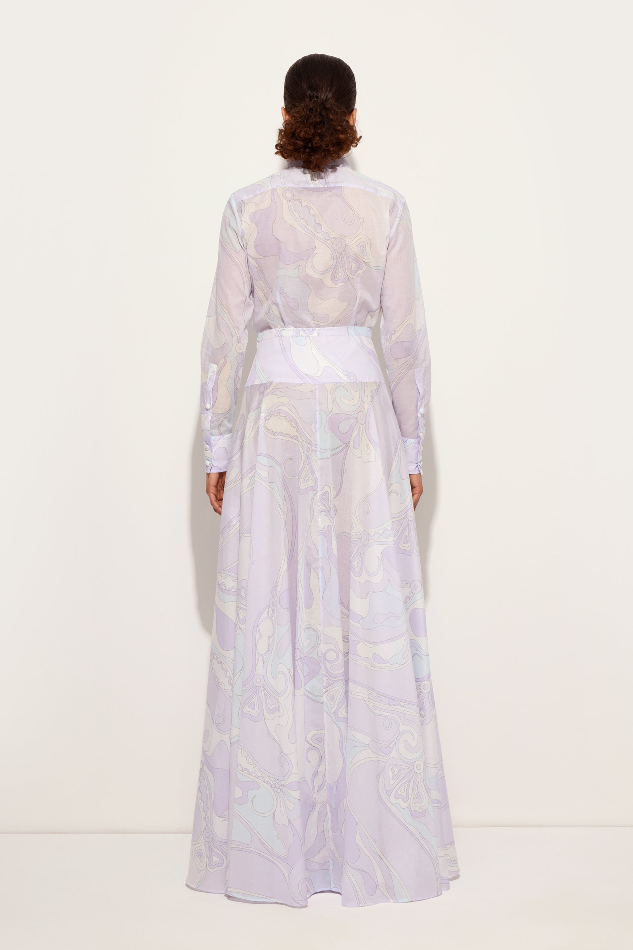 Orchidee Print Long Cotton Skirt
 WOMAN Pucci