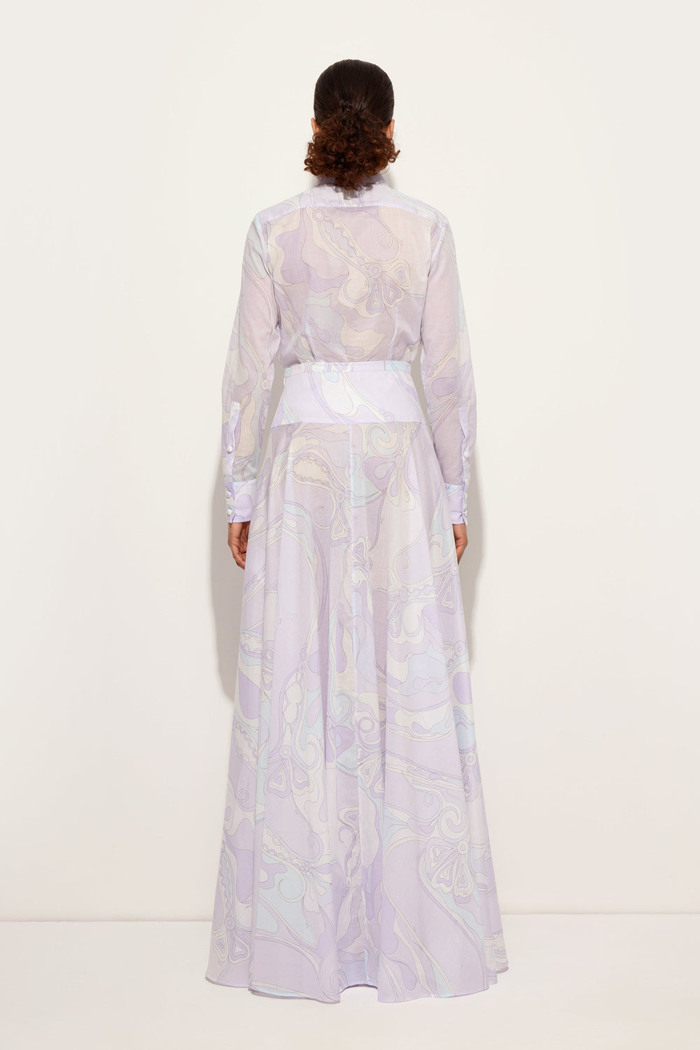 Orchidee Print Long Cotton Skirt
 WOMAN Pucci