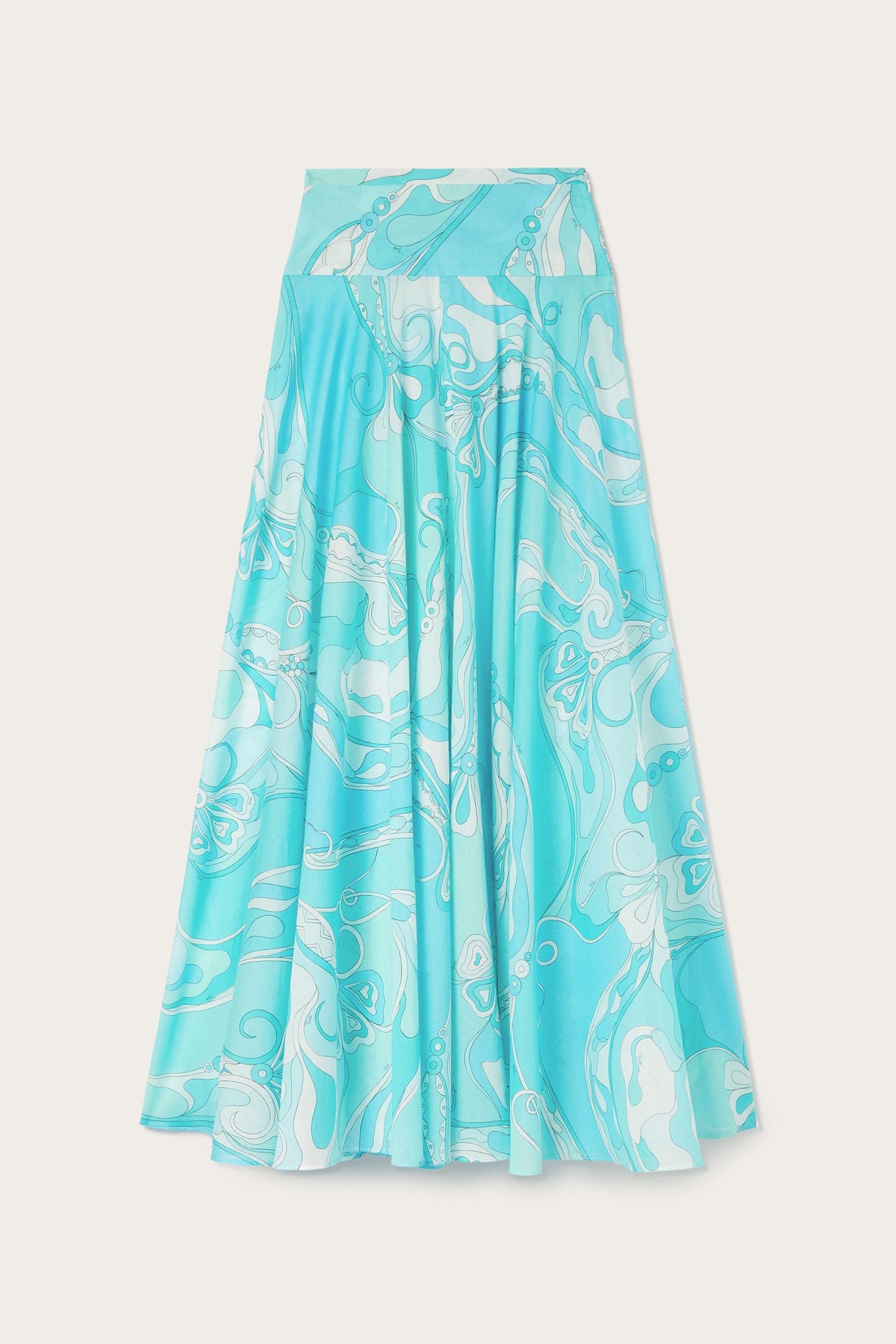 Orchidee Print Long Cotton Skirt
 WOMAN Pucci