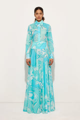 Orchidee Print Long Cotton Skirt
 WOMAN Pucci