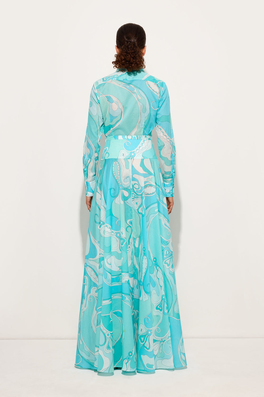 Orchidee Print Long Cotton Skirt
 WOMAN Pucci