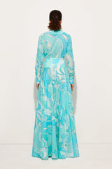 Orchidee Print Long Cotton Skirt
 WOMAN Pucci