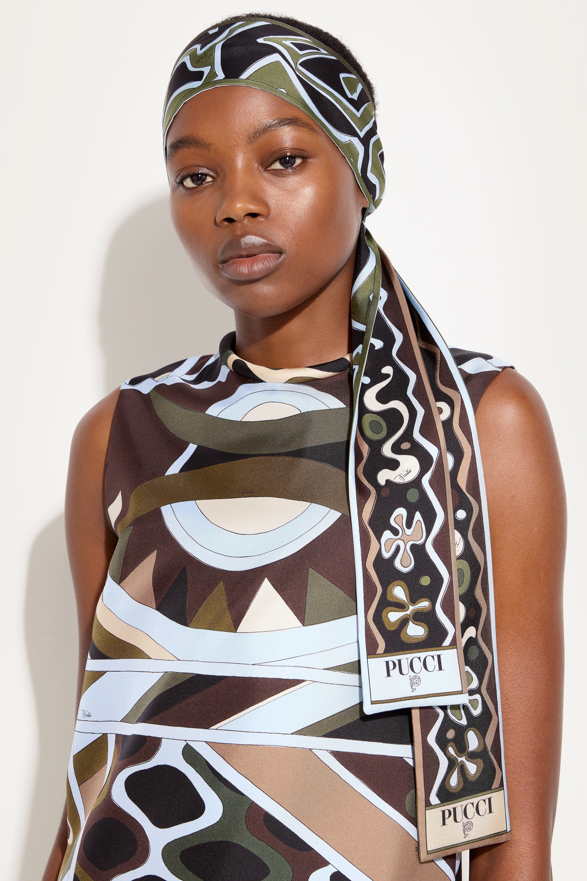 Angoli and Labirinto Print Silk Twill Scarf
 WOMAN Pucci