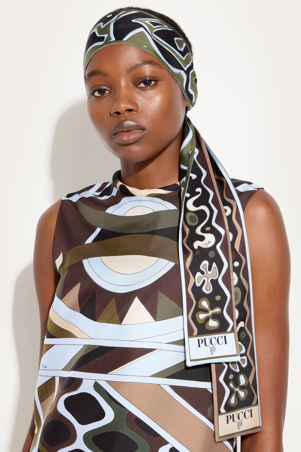 Angoli and Labirinto Print Silk Twill Scarf
 WOMAN Pucci