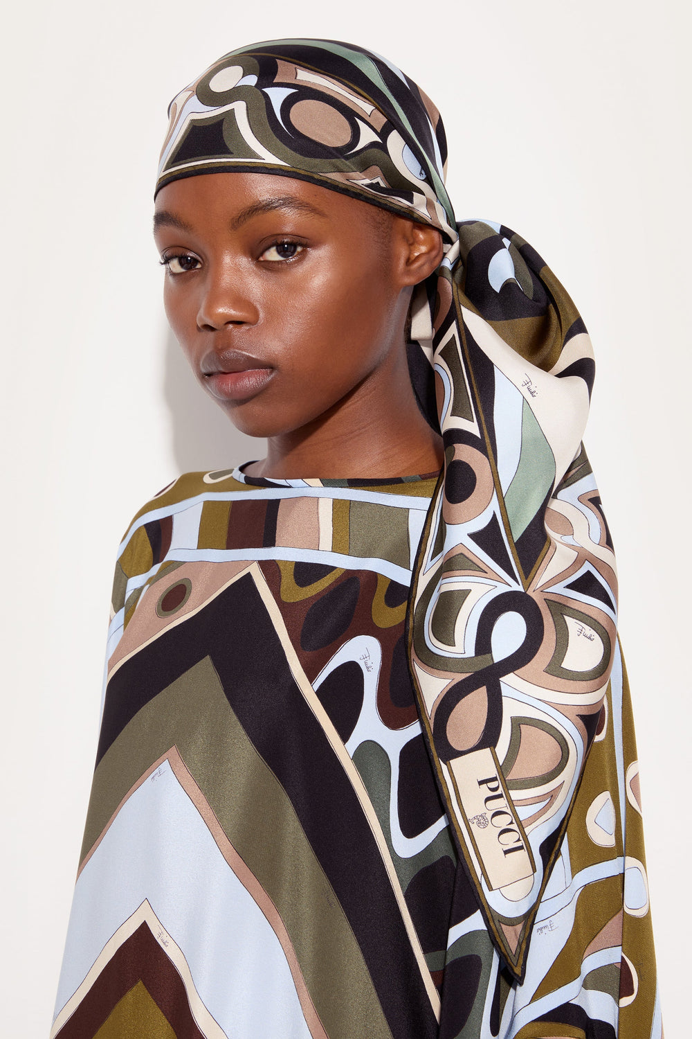 Marmo Print Silk Triangle Scarf
 WOMAN Pucci