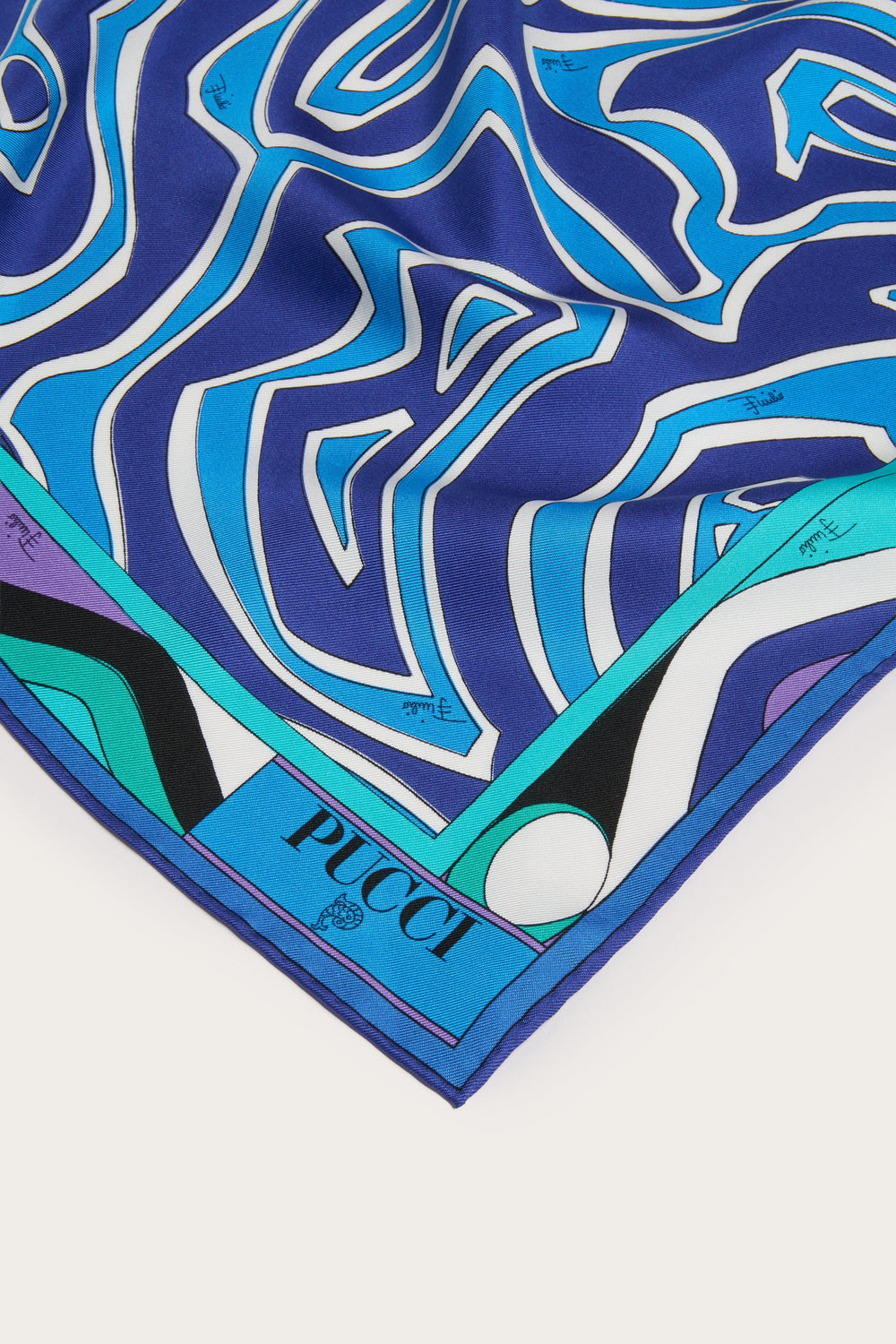 Labirinto Print Silk Triangle Scarf
 WOMAN Pucci