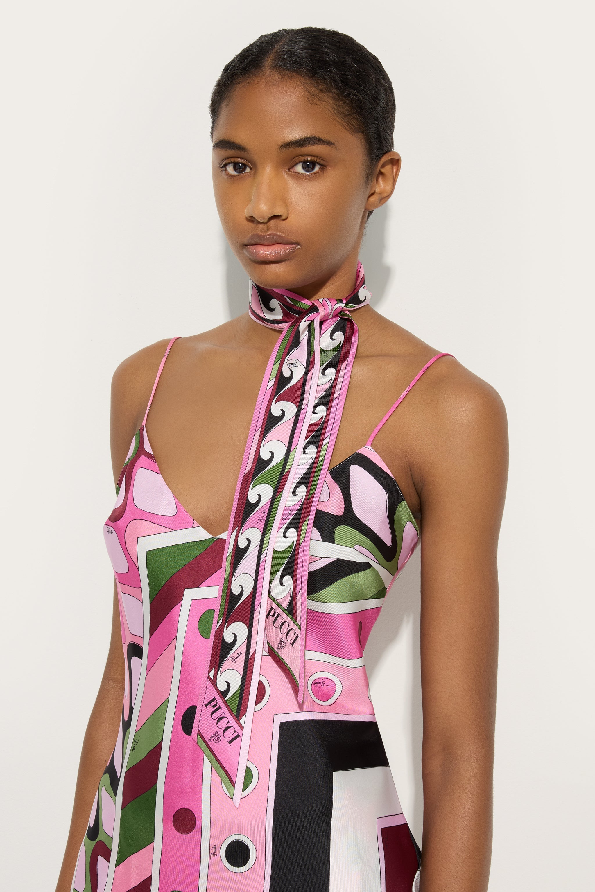 Vivara and Bouclé Print Silk Scarf
 WOMAN Pucci