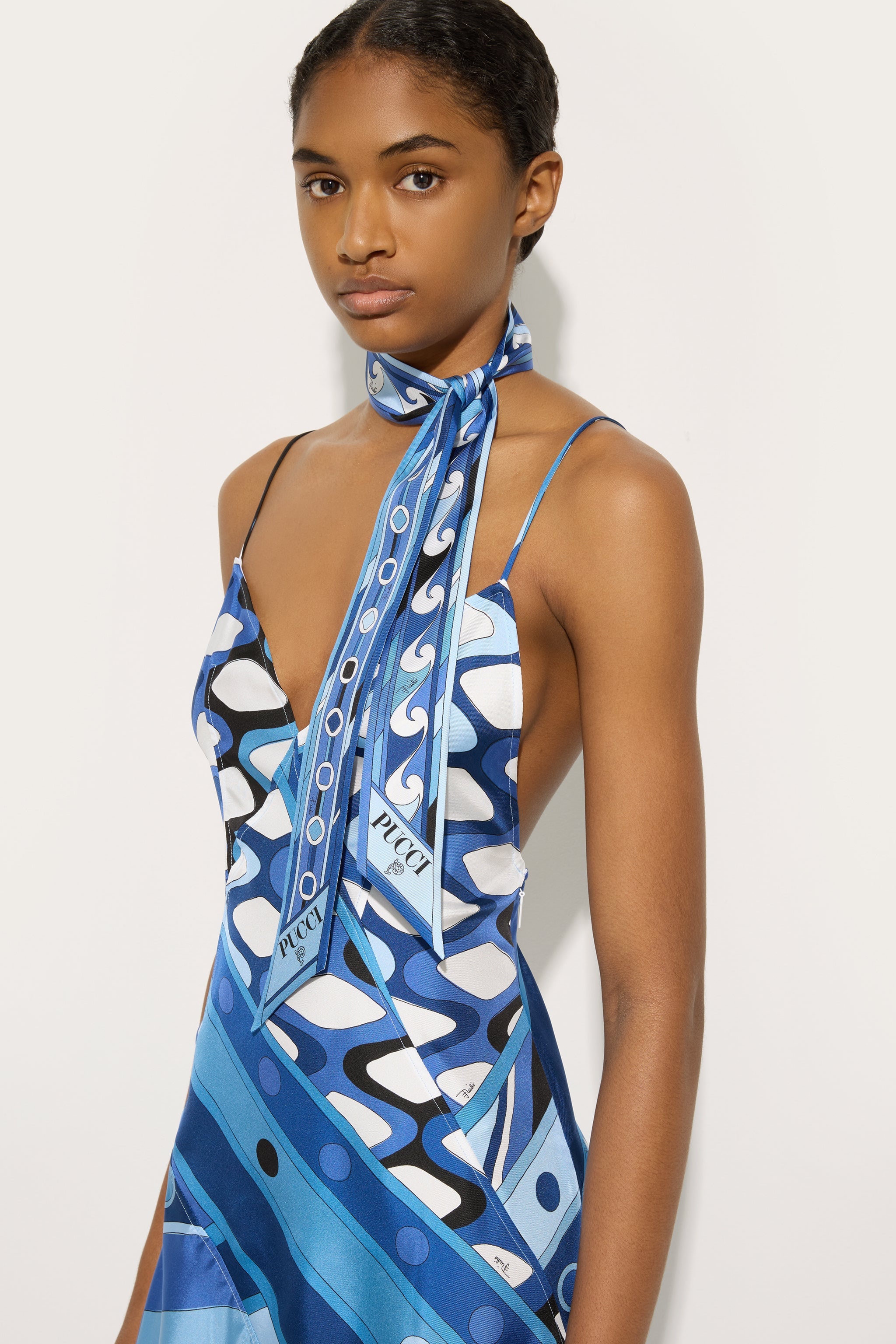 Vivara and Bouclé Print Silk Scarf
 WOMAN Pucci