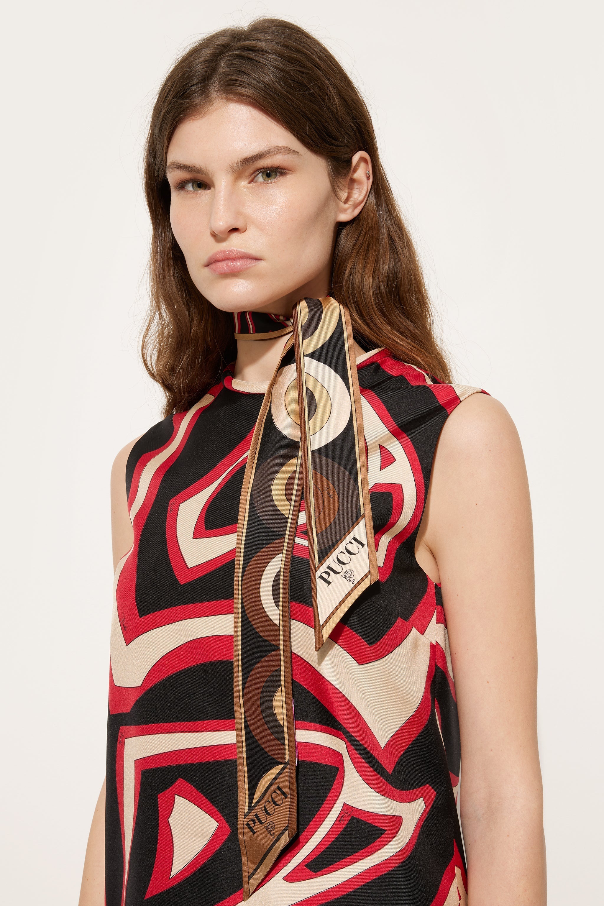 Onde and Labirinto Print Silk Twill Scarf
 WOMAN Pucci