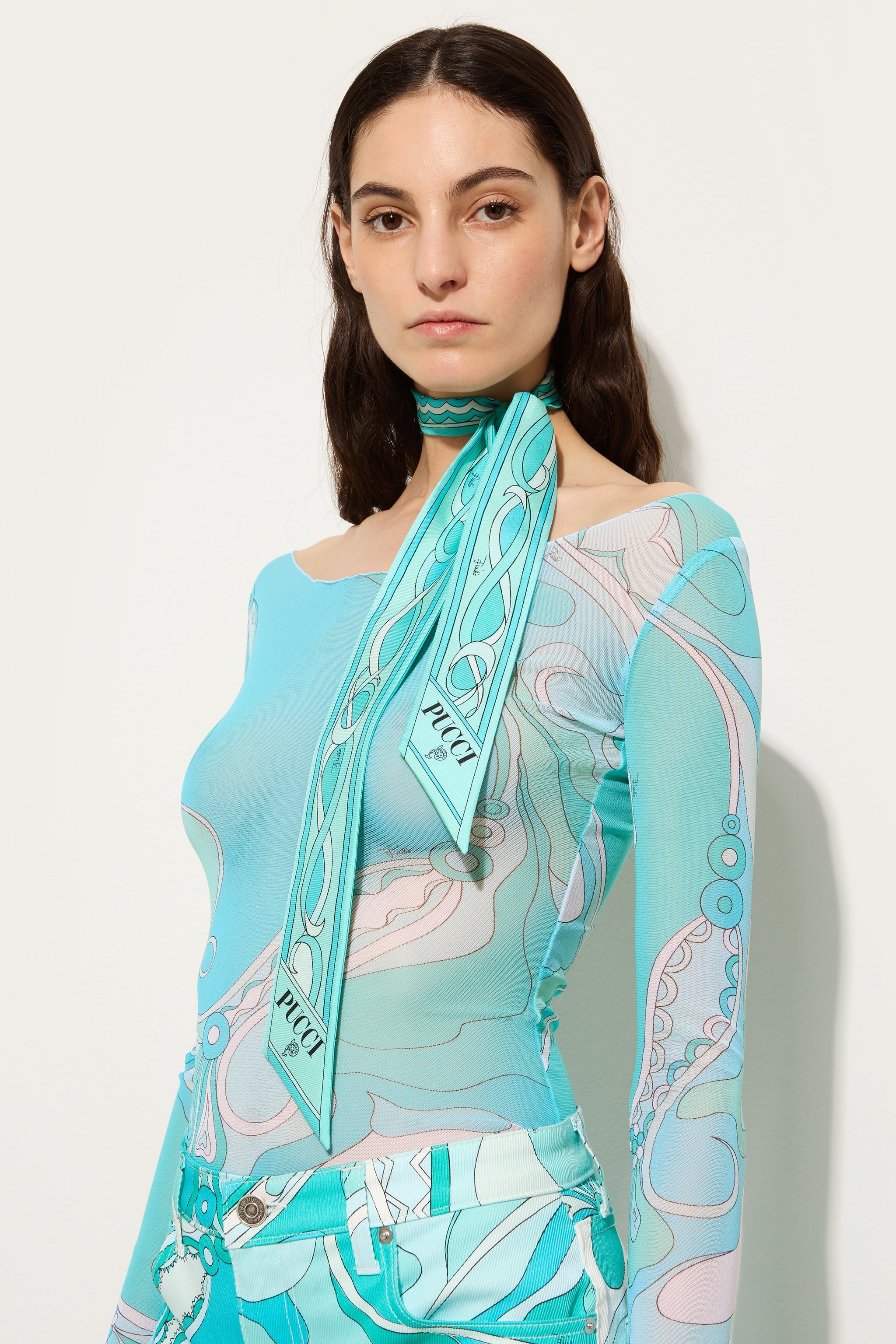 Girandole and Papiro Print Silk Twill Scarf
 WOMAN Pucci
