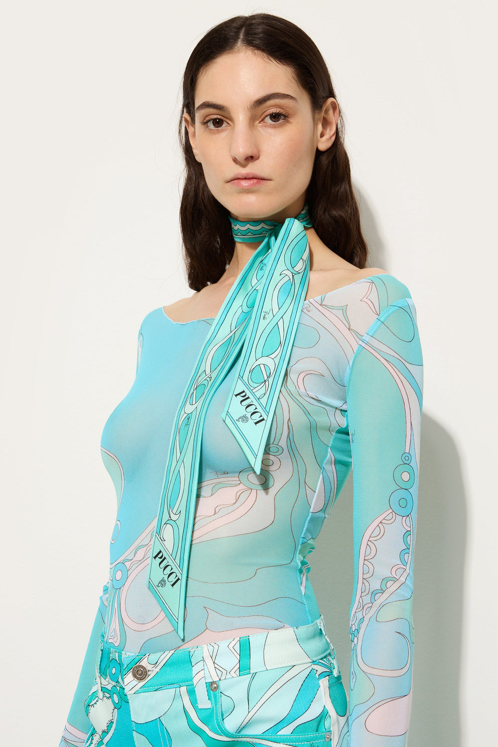 Girandole and Papiro Print Silk Twill Scarf
 WOMAN Pucci