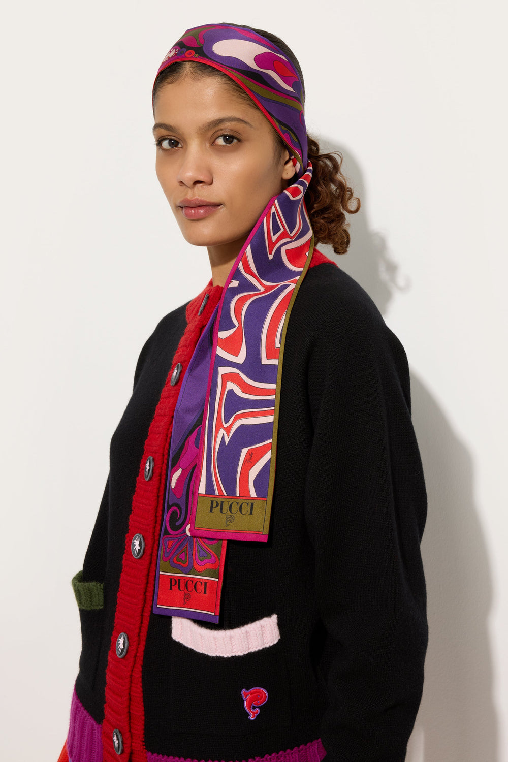Labirinto and Orchidee Print Silk Twill Scarf
 WOMAN Pucci