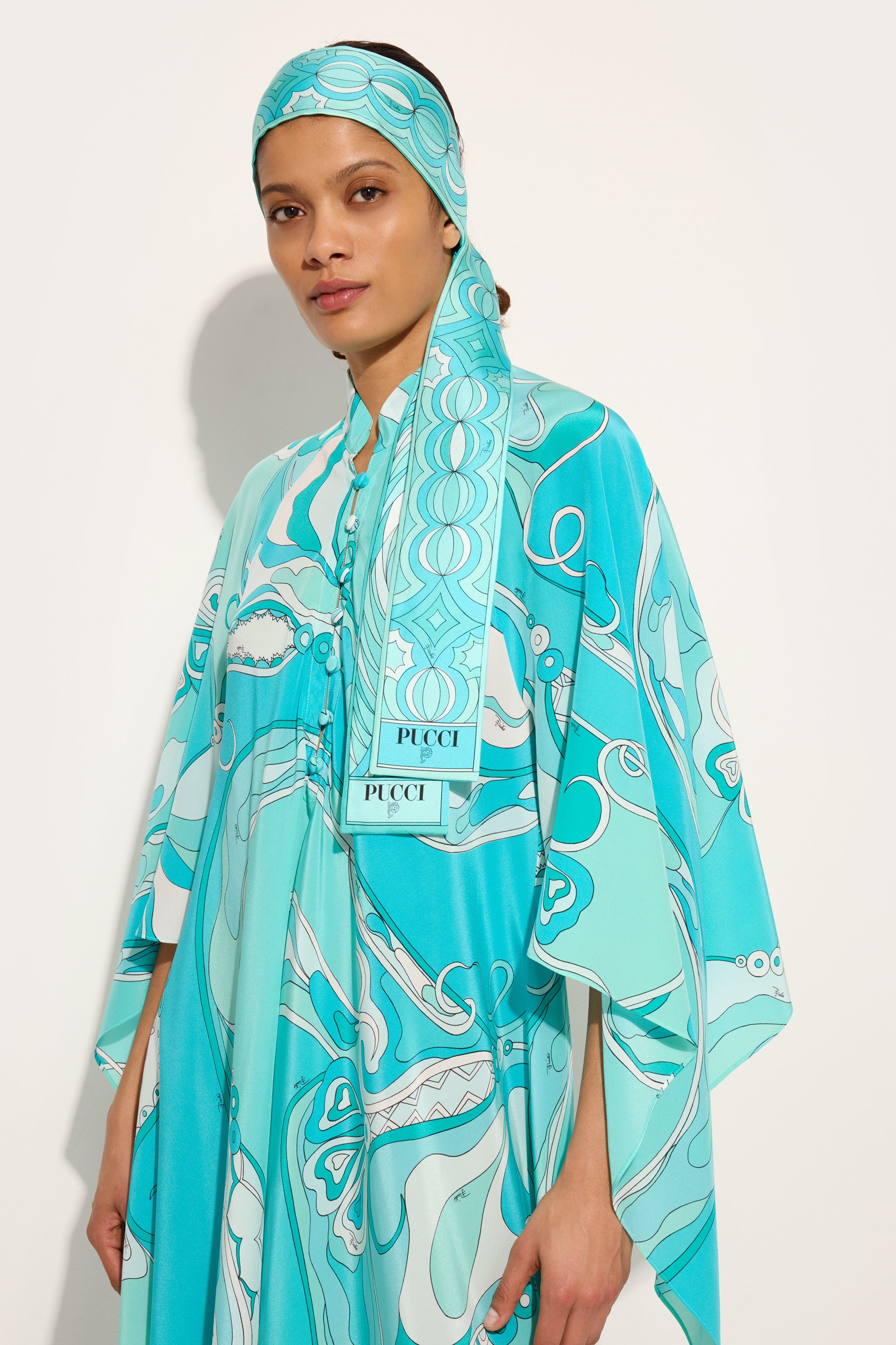 Volute and Collane Print Silk Twill Scarf
 WOMAN Pucci