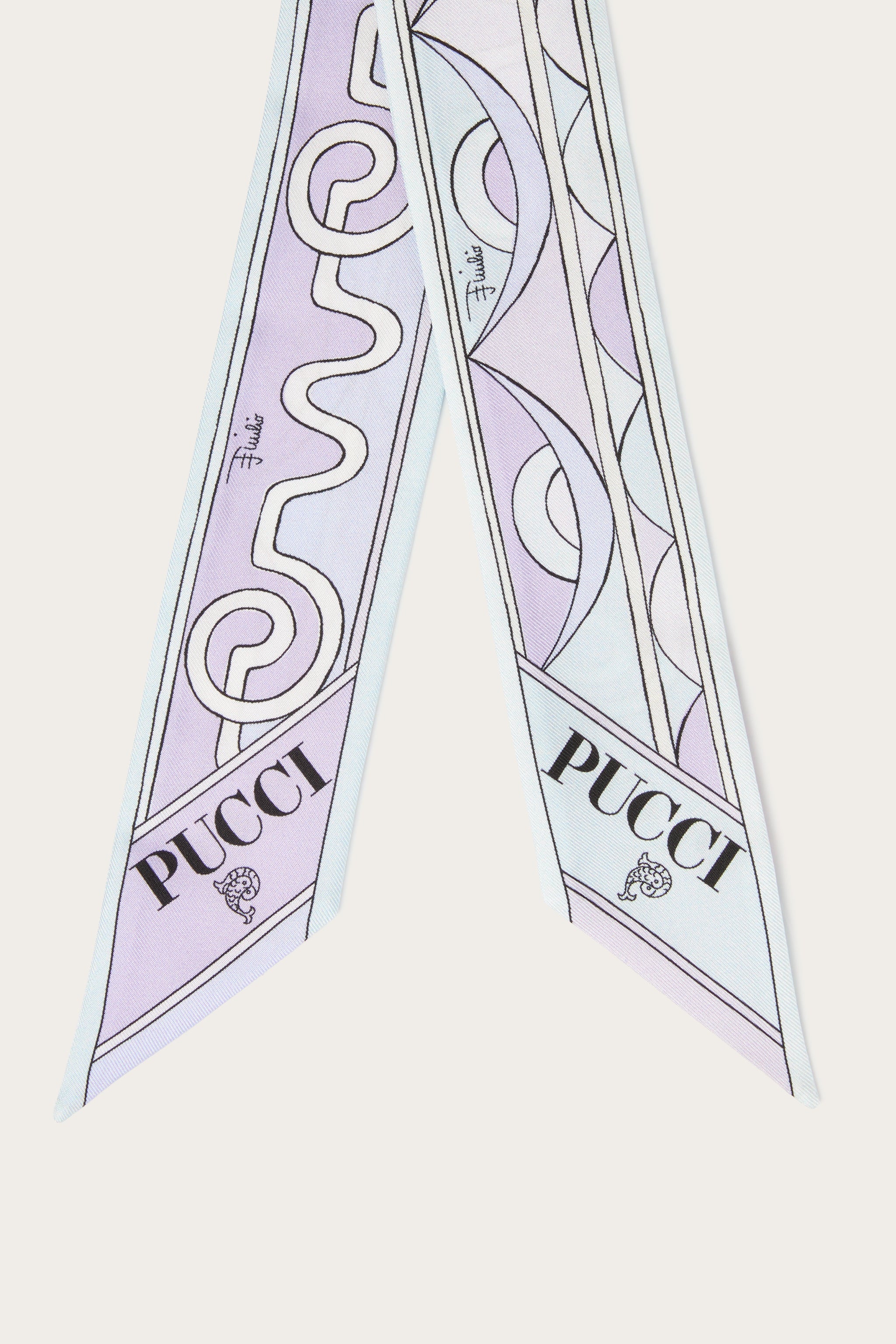Astro and Rombi Print Silk Twill Scarf
 WOMAN Pucci