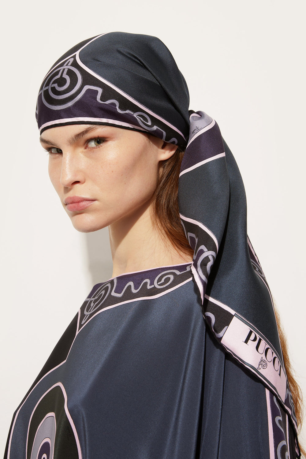 Astro Print Triangle Silk Scarf
 WOMAN Pucci